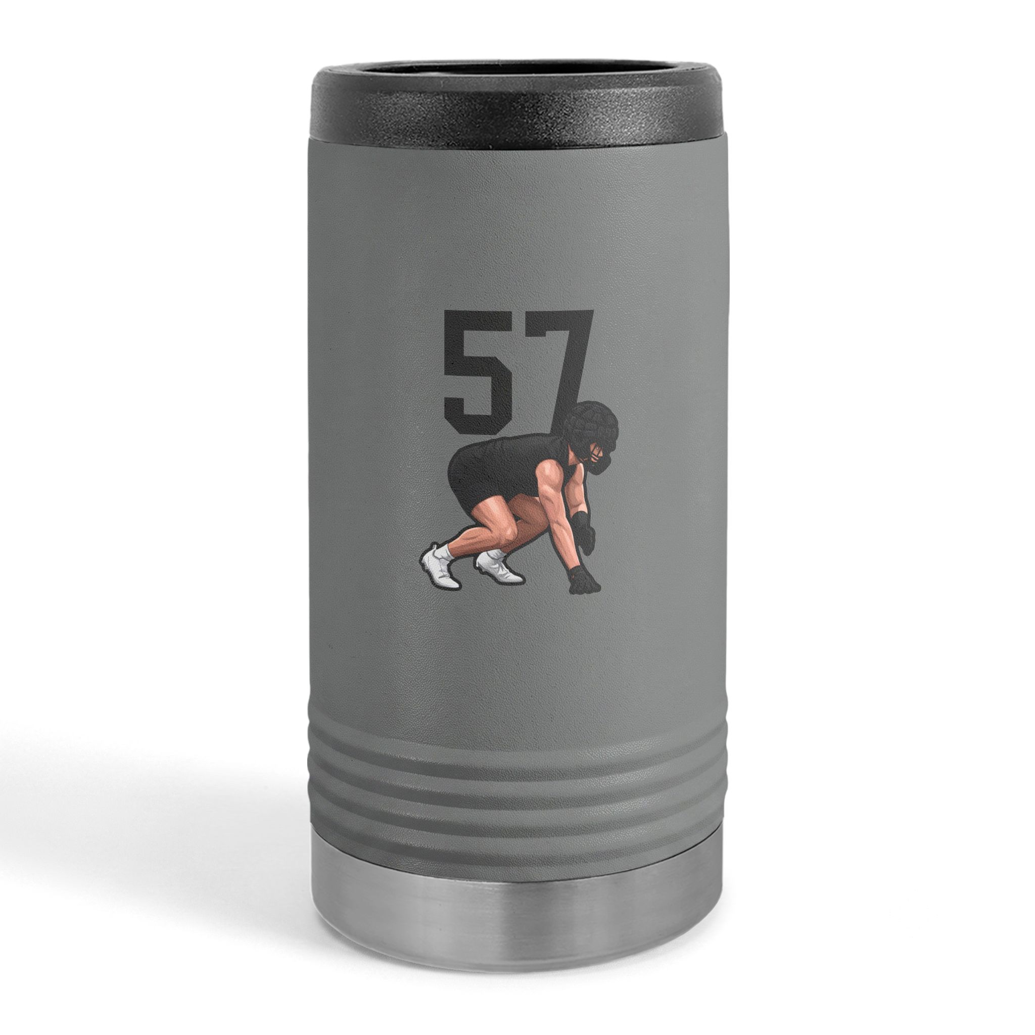 Slim Stainless Can Cooler — character_number_top in Grey