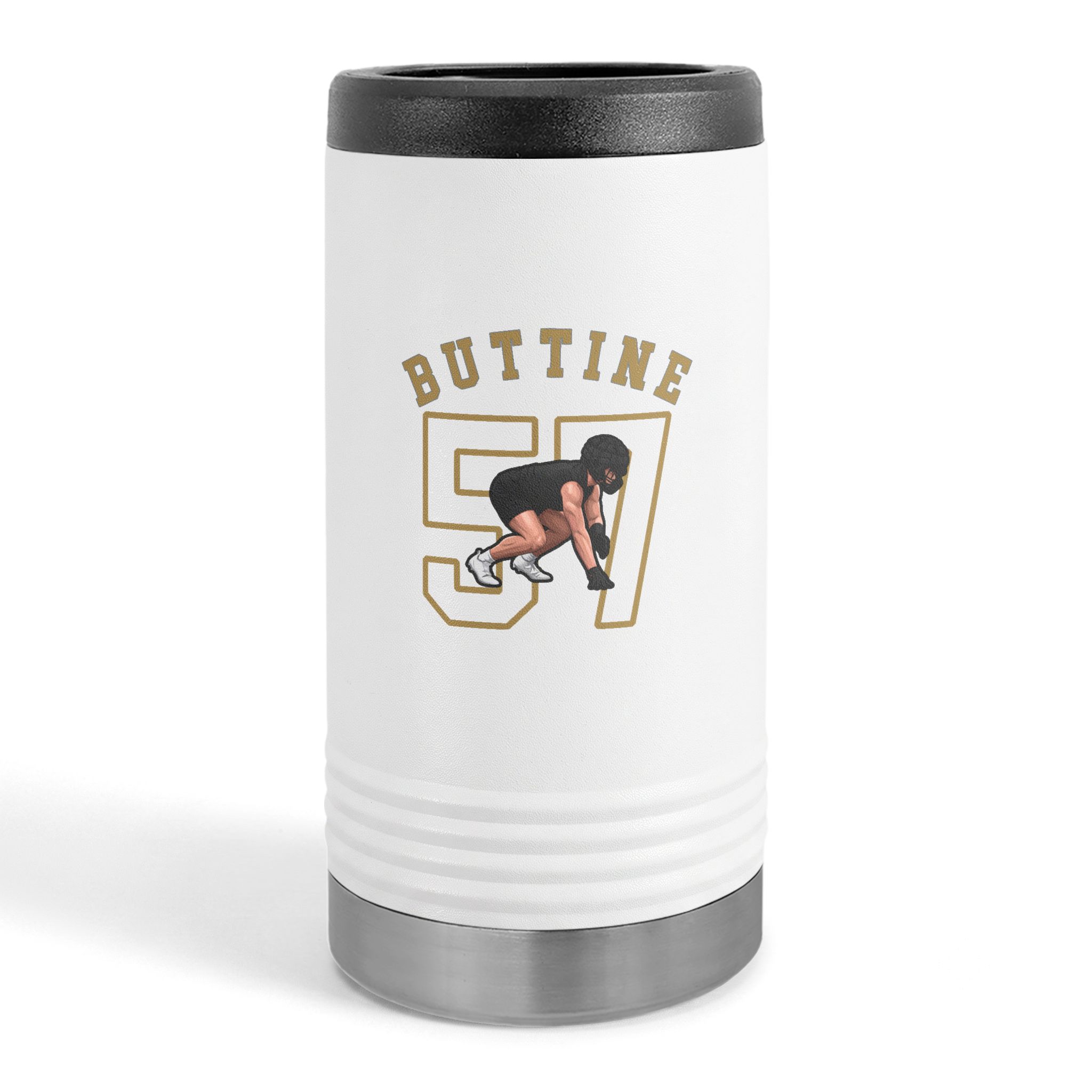 Slim Stainless Can Cooler — character_shirsey_arch in White