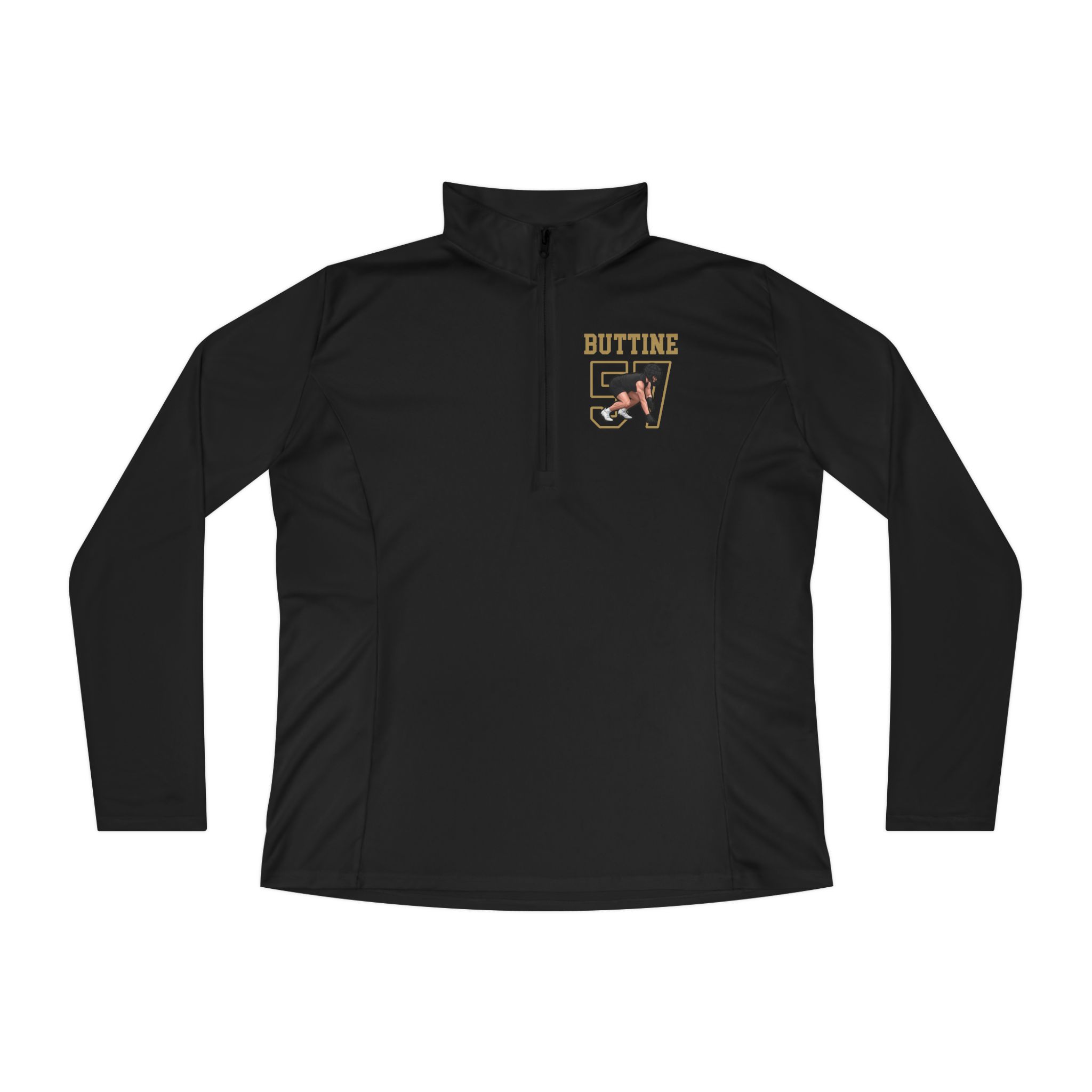 Women's Q-Zip Pullover — character_shirsey in Black