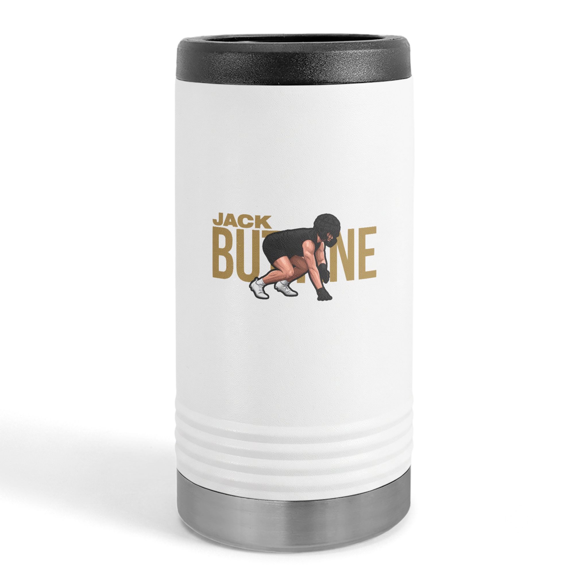 Slim Stainless Can Cooler — character_player_name in White