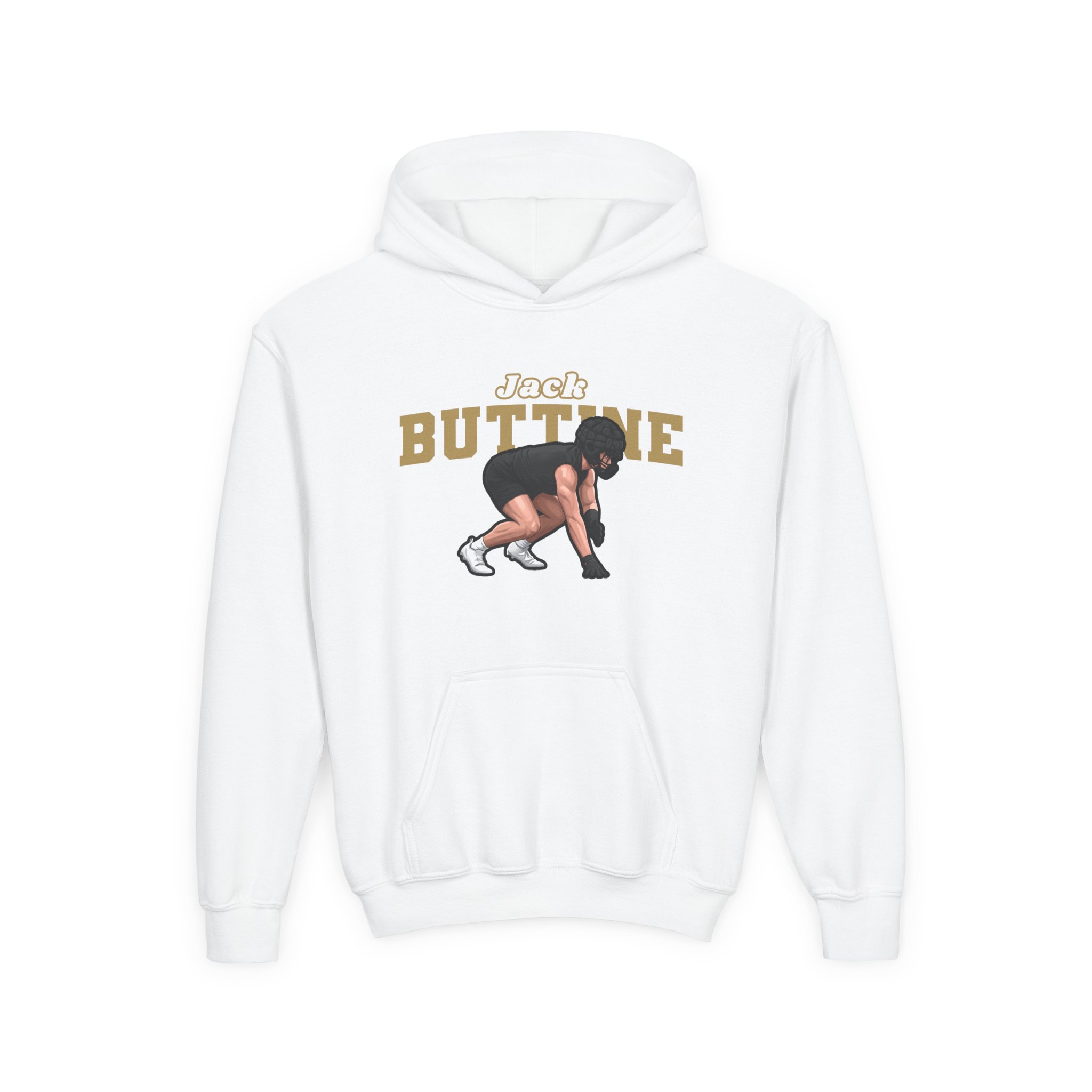 Youth Hoodie — character_name_arch in White
