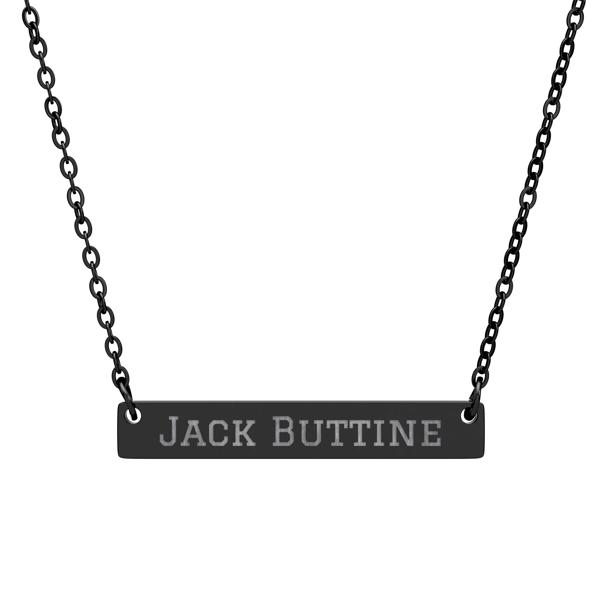 Engraved Bar Necklace — Classic in Black