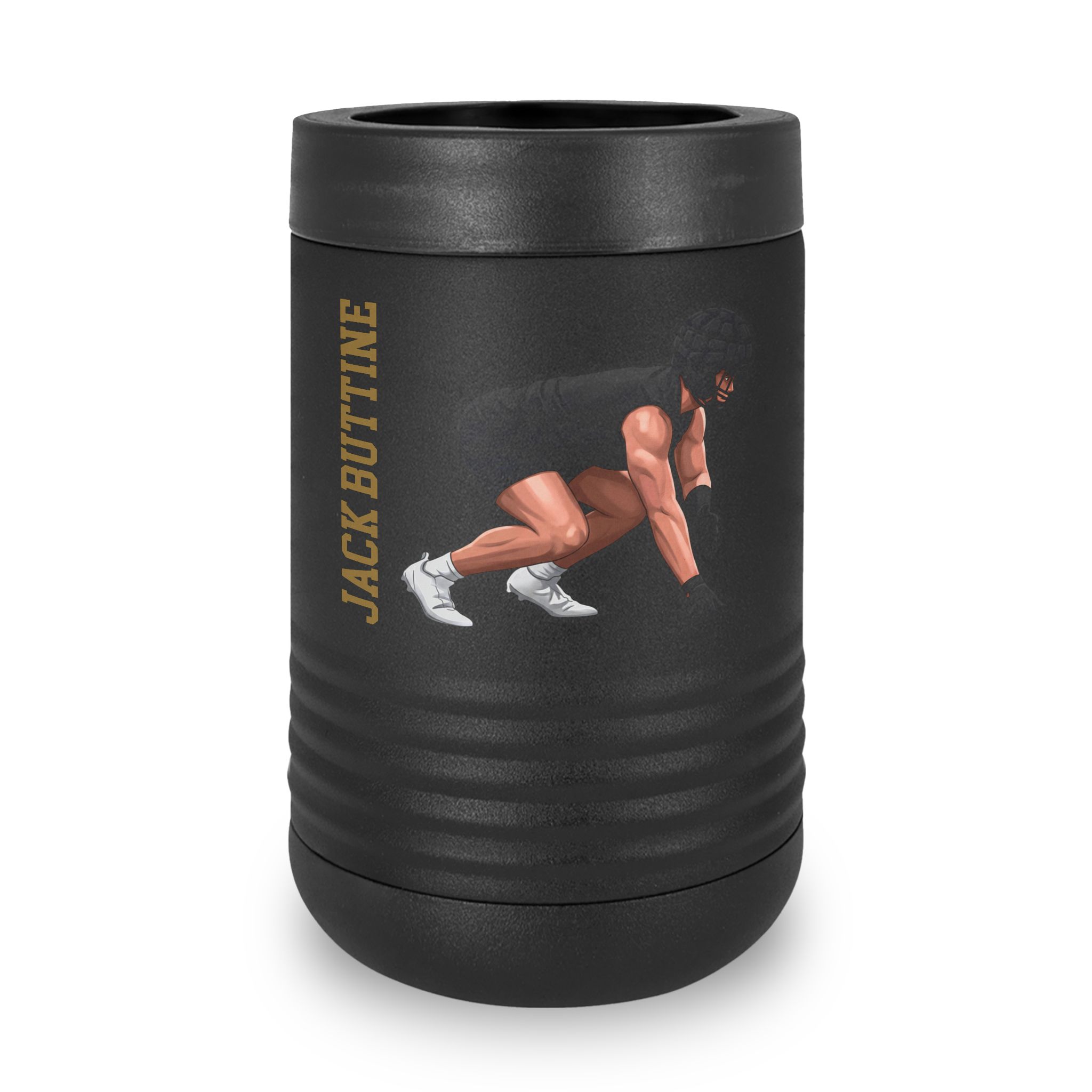 Stainless Can Cooler — character_name_vertical in Black
