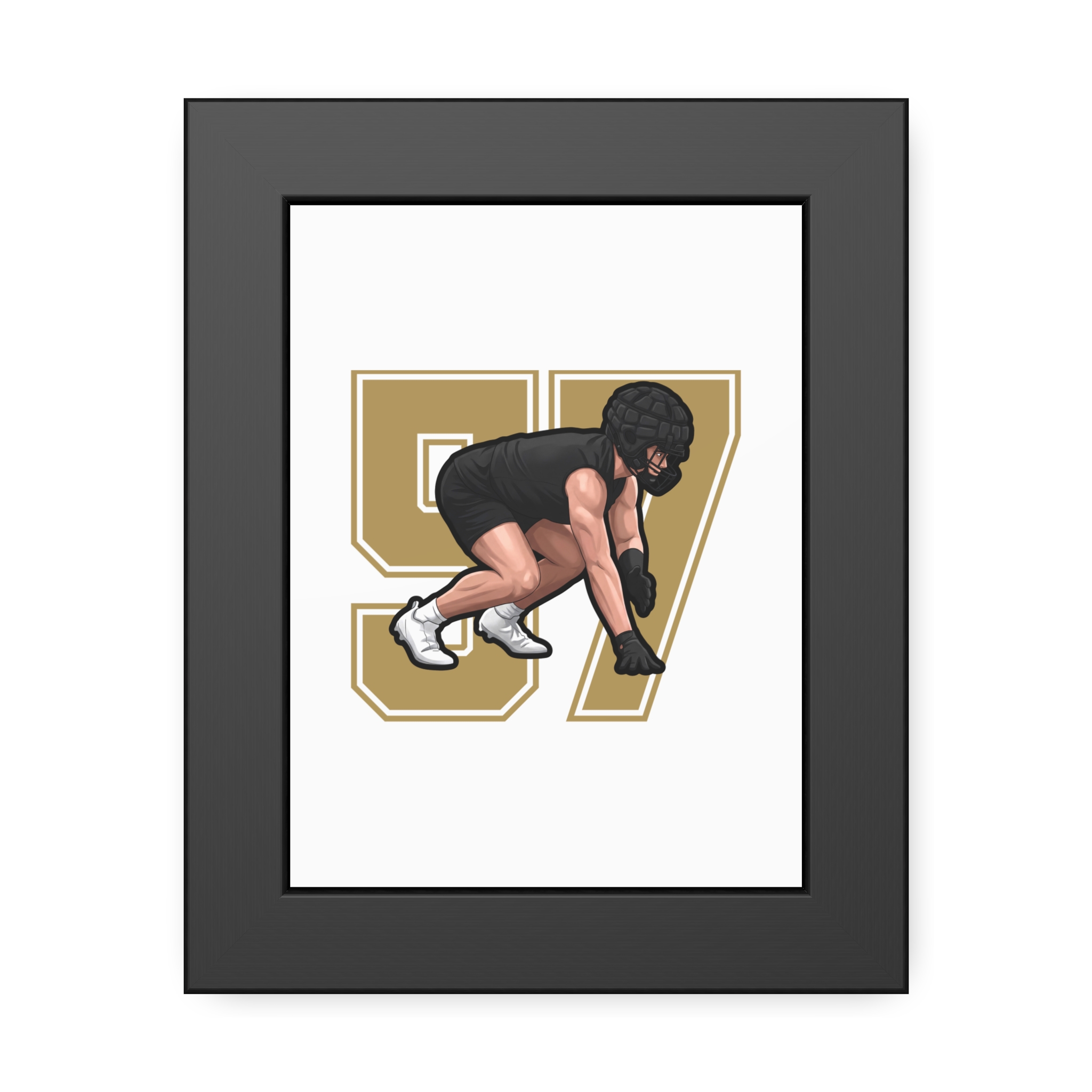 Framed Poster — character_number in Black