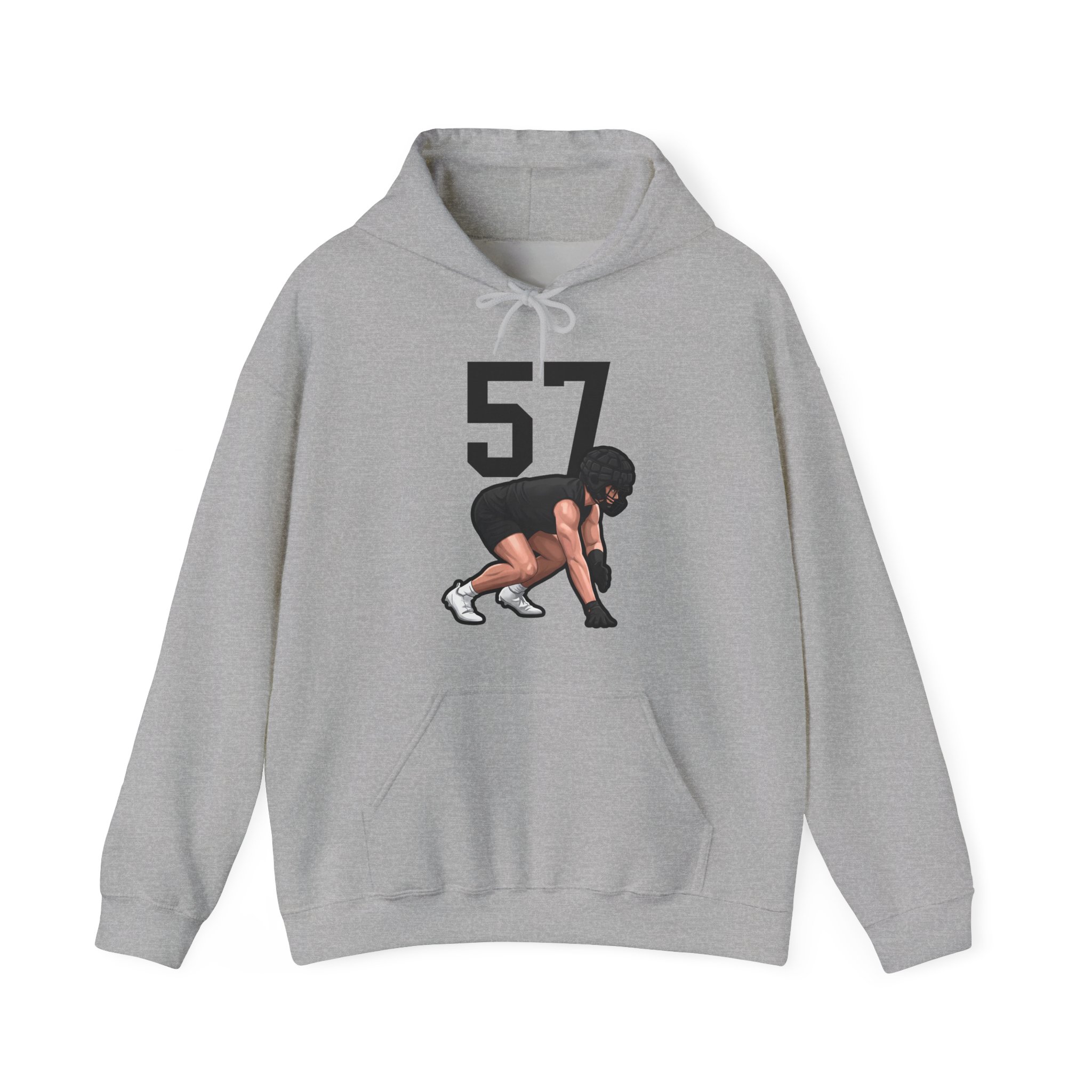 Hoodie — character_number_top in Grey