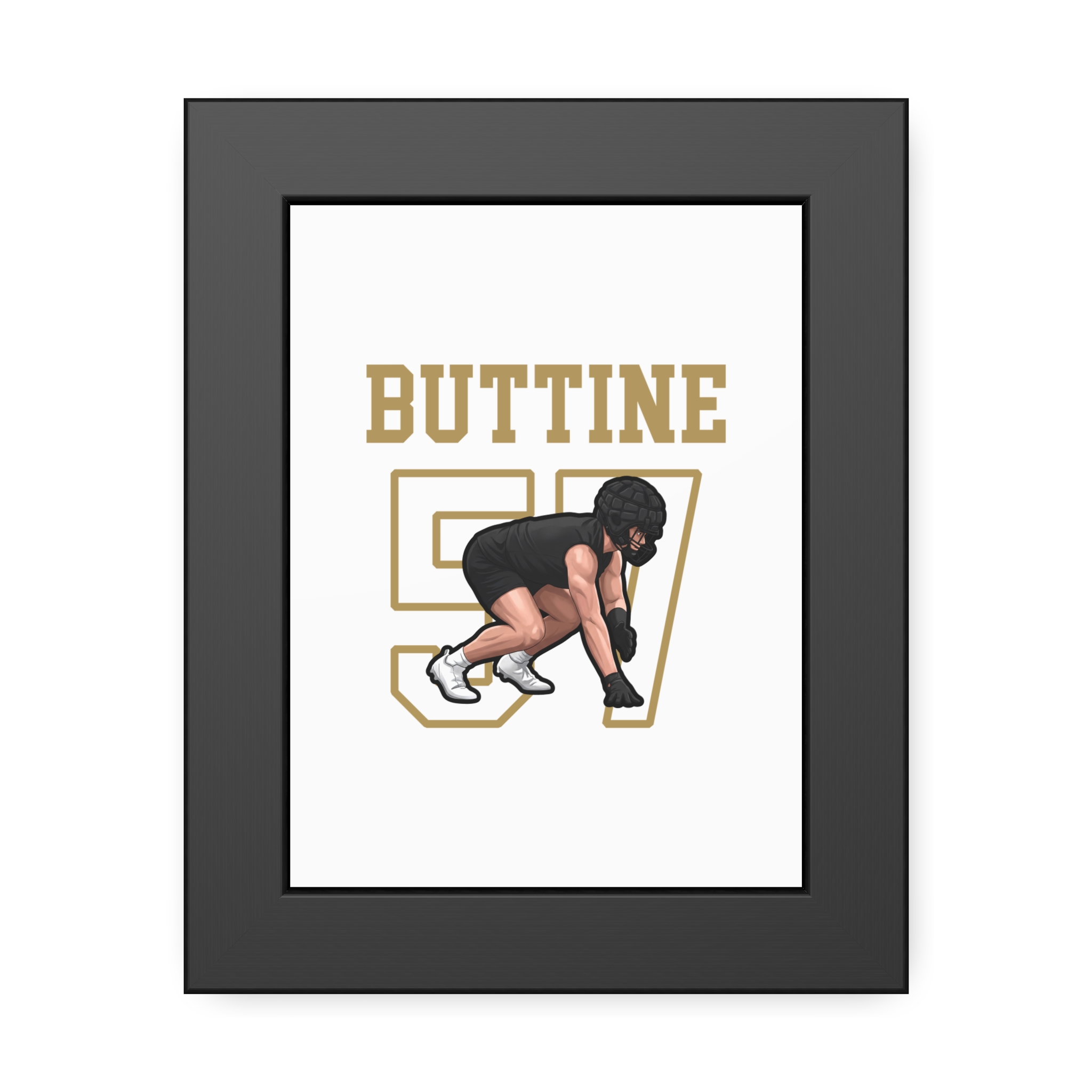 Framed Poster — character_shirsey in Black