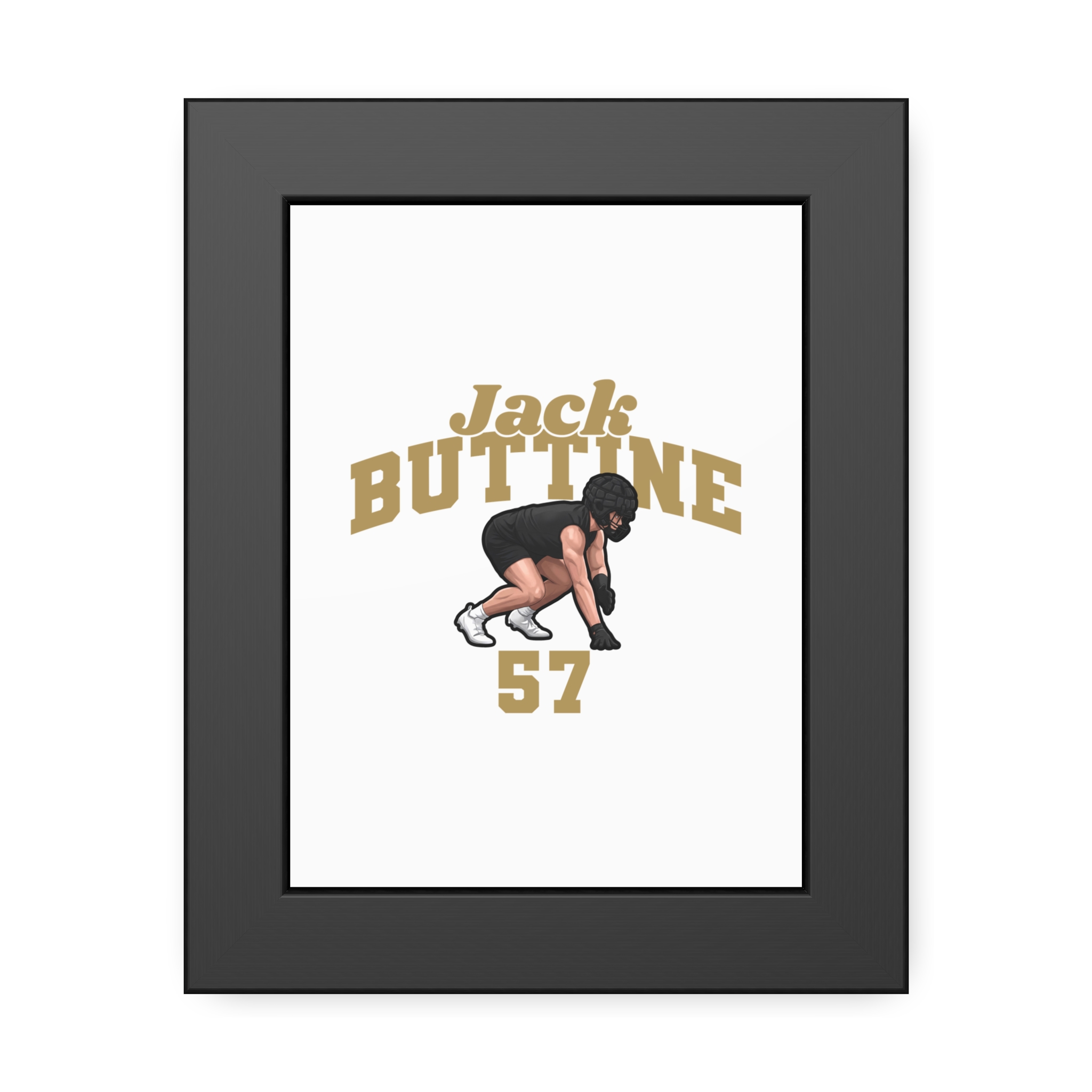 Framed Poster — character_signature_arch in Black