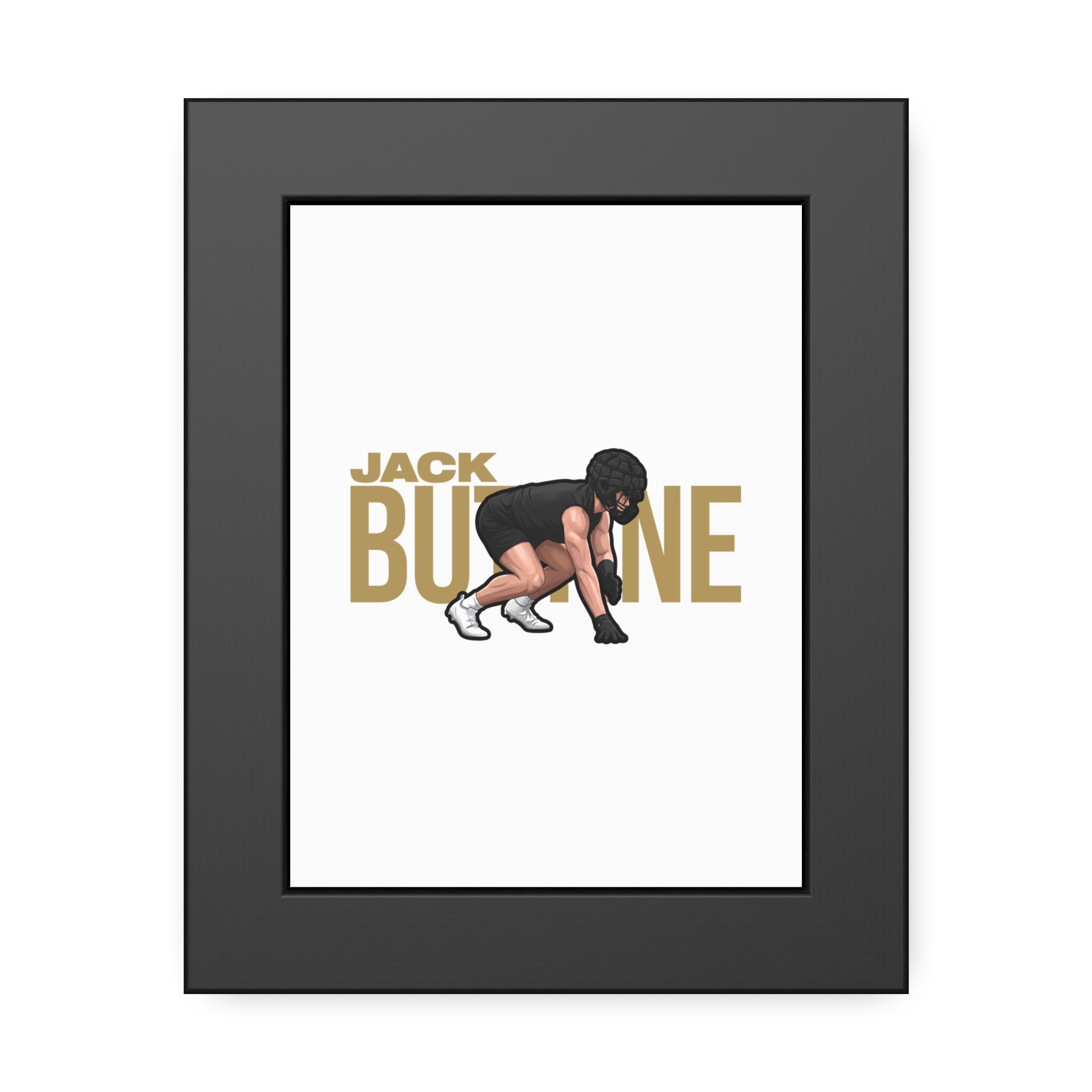 Framed Poster — character_player_name in Black