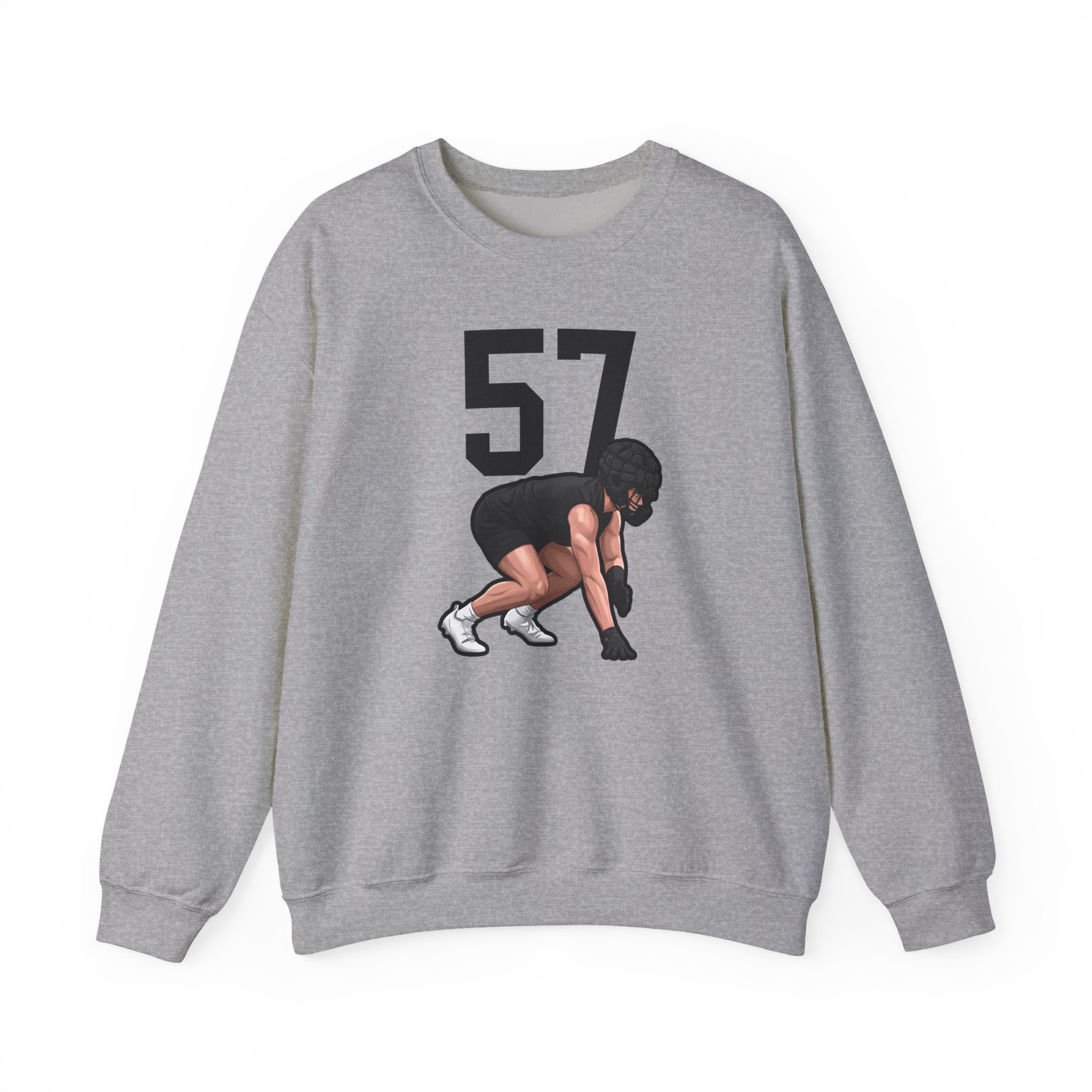 Crewneck Sweatshirt — character_number_top in Grey