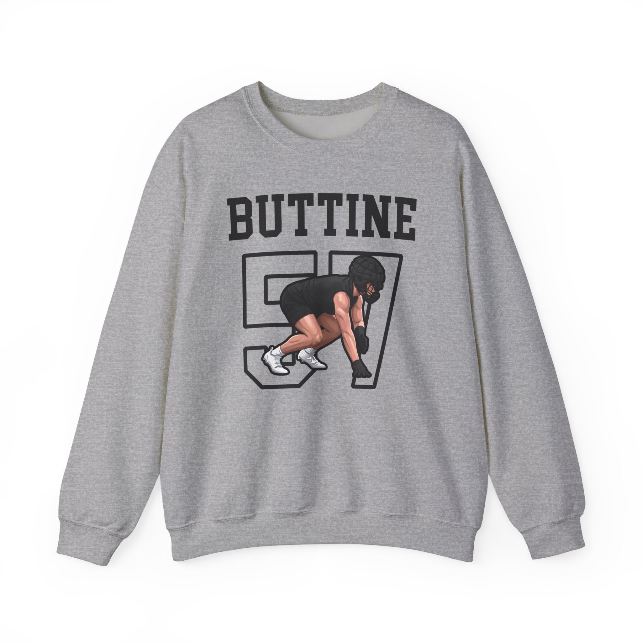 Crewneck Sweatshirt — character_shirsey in Grey