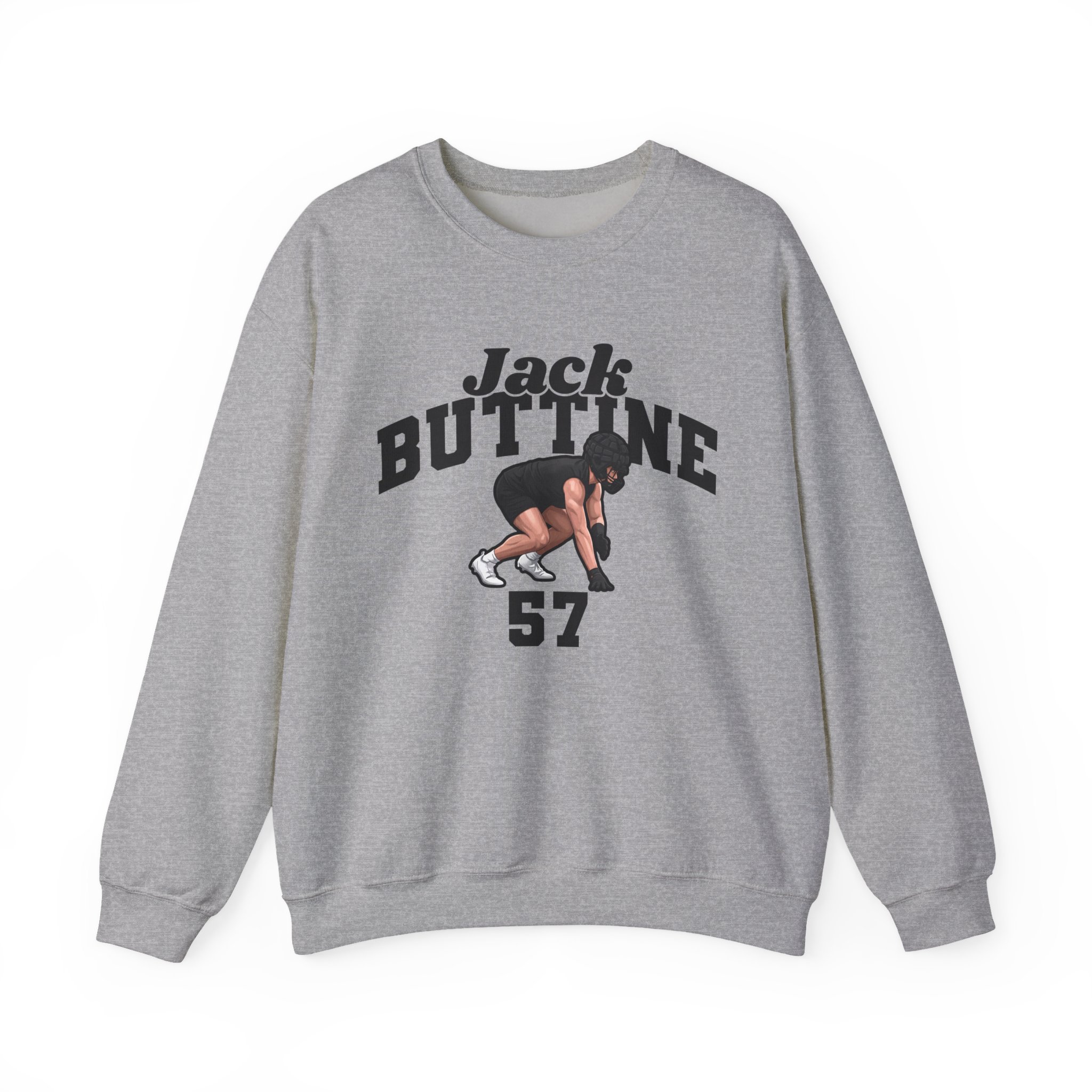 Crewneck Sweatshirt — character_signature_arch in Grey