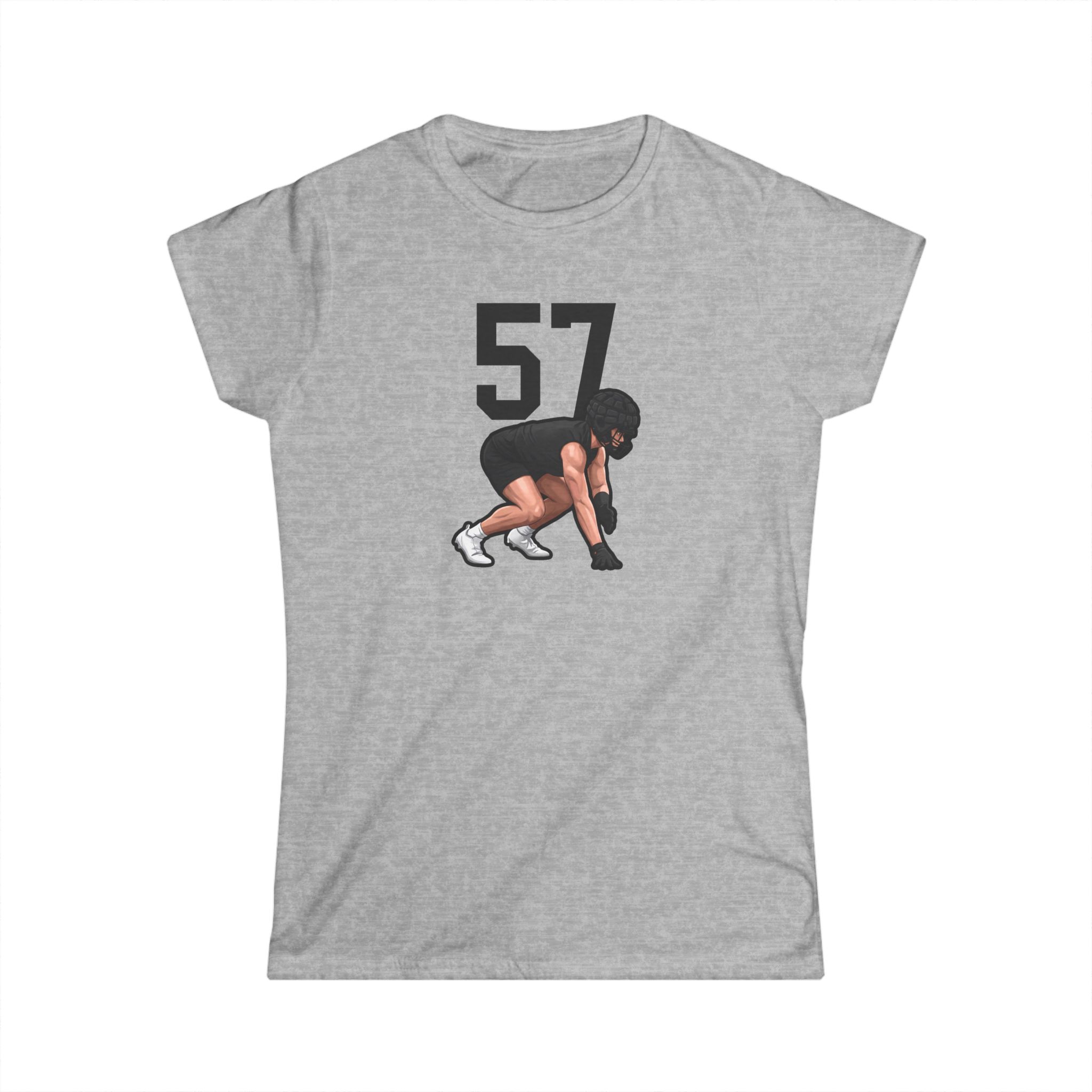 Women's Softstyle Tee — character_number_top in Grey