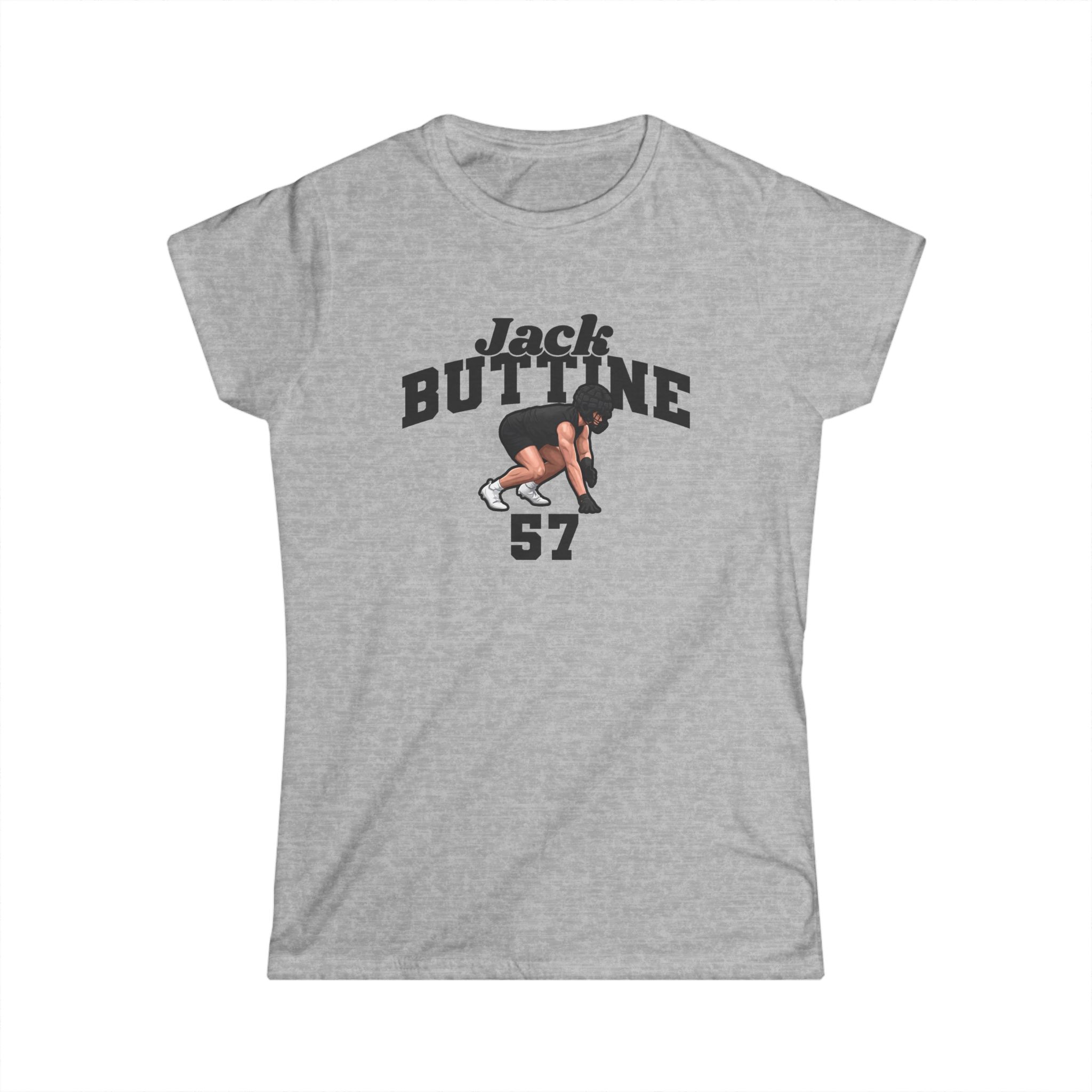 Women's Softstyle Tee — character_signature_arch in Grey