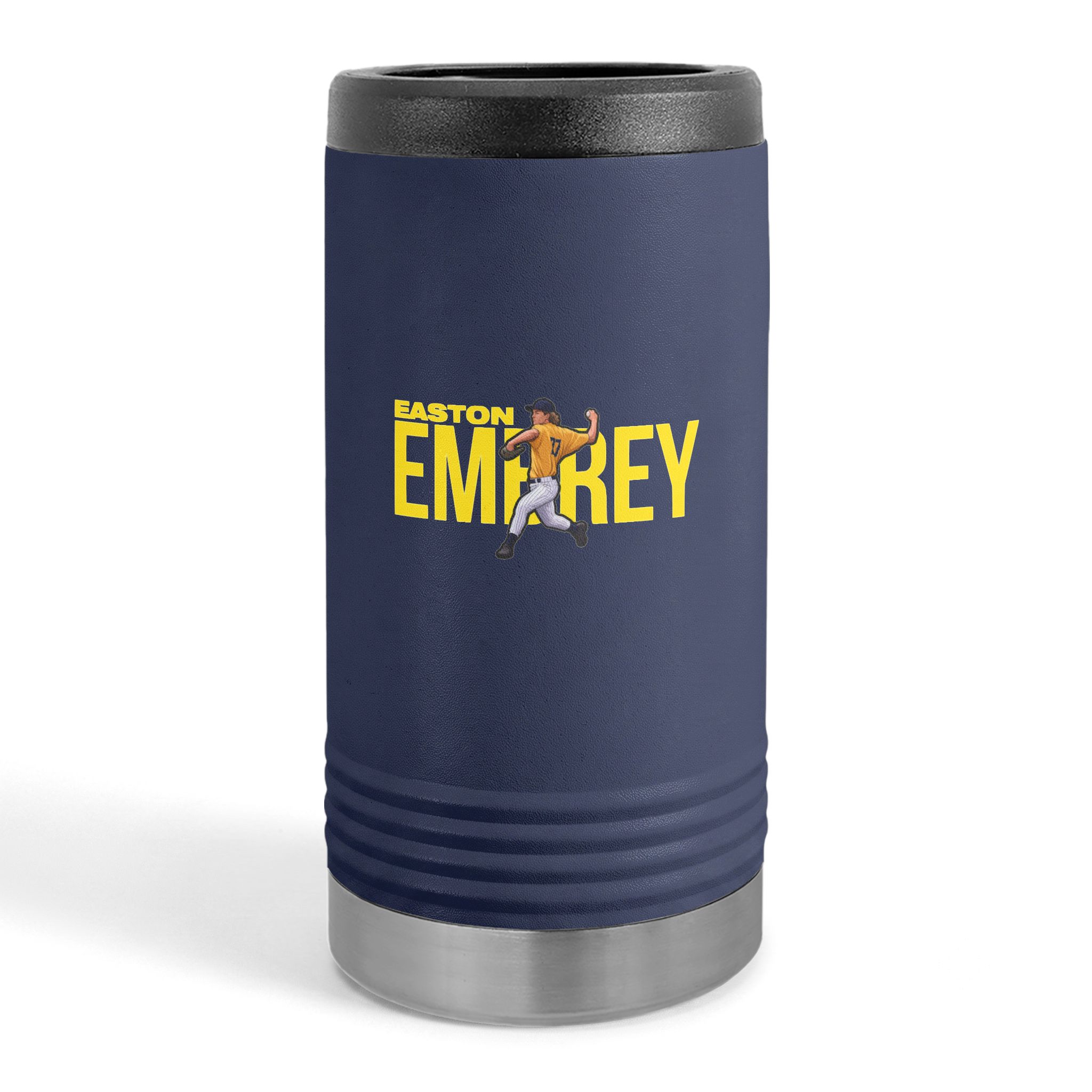 Slim Stainless Can Cooler — character_player_name in Navy
