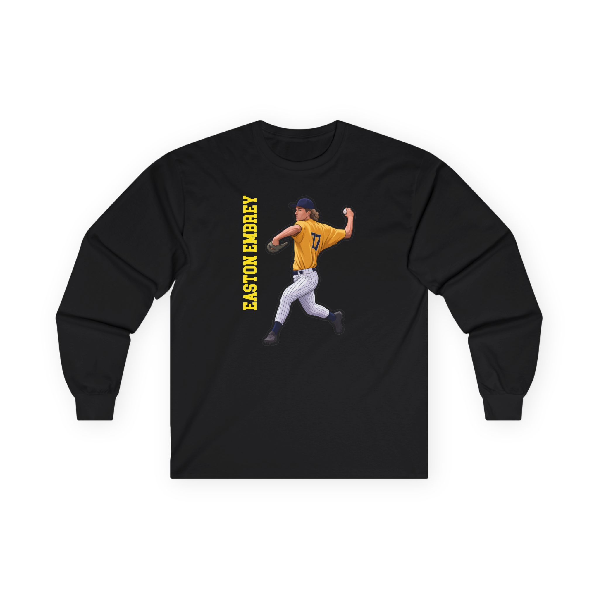 Long Sleeve Tee — character_name_vertical in Black