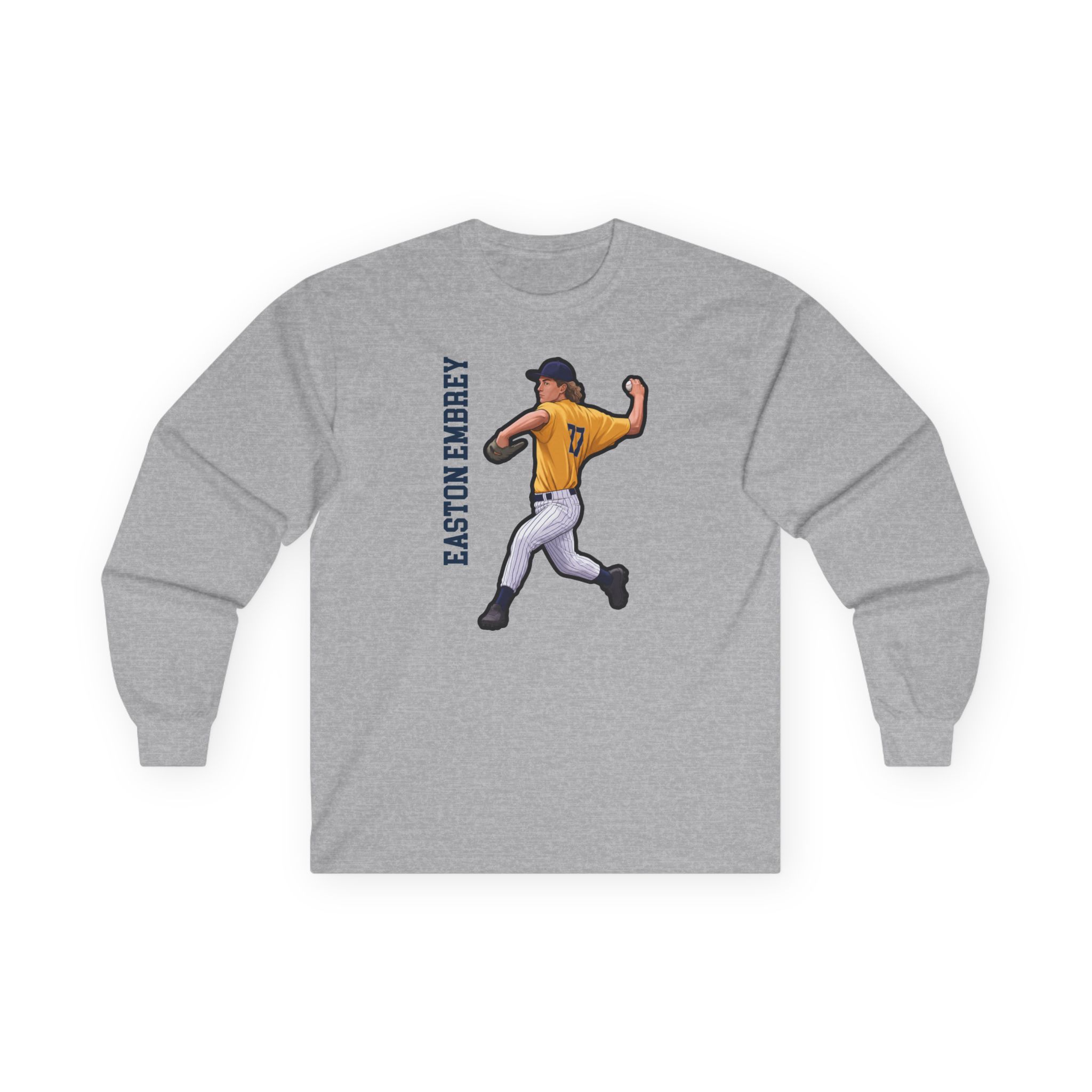 Long Sleeve Tee — character_name_vertical in Grey