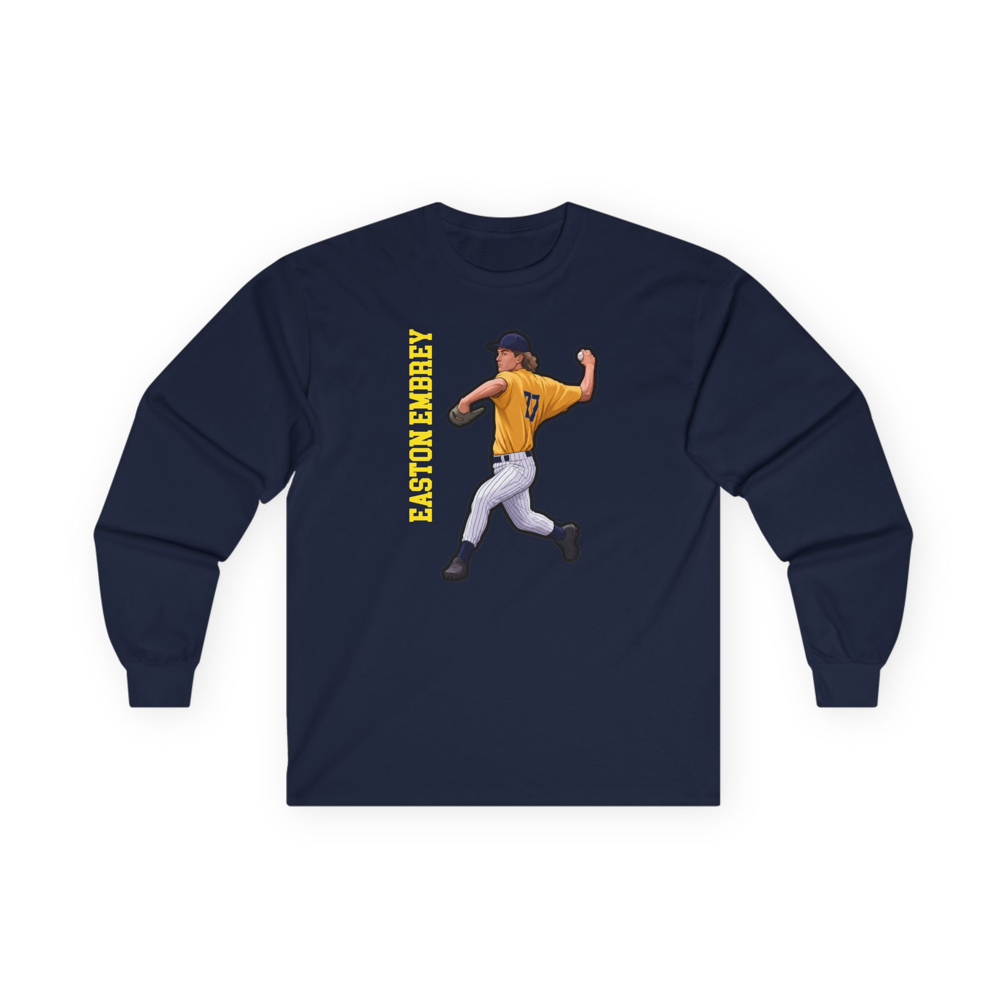 Long Sleeve Tee — character_name_vertical in Navy