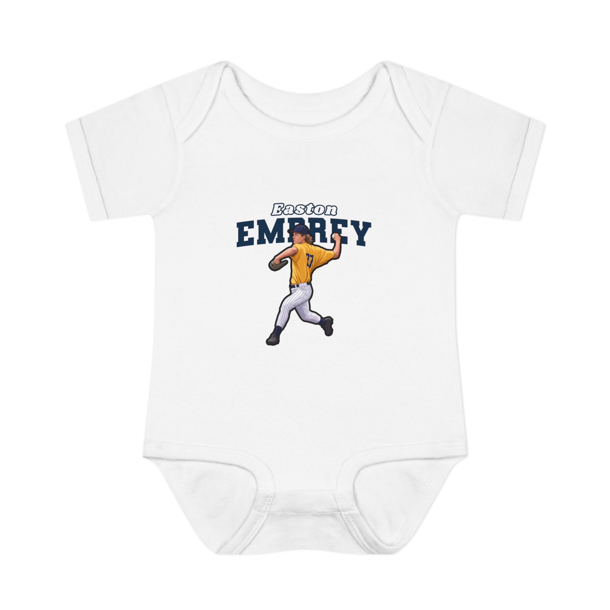 Baby Onesie — character_name_arch in White