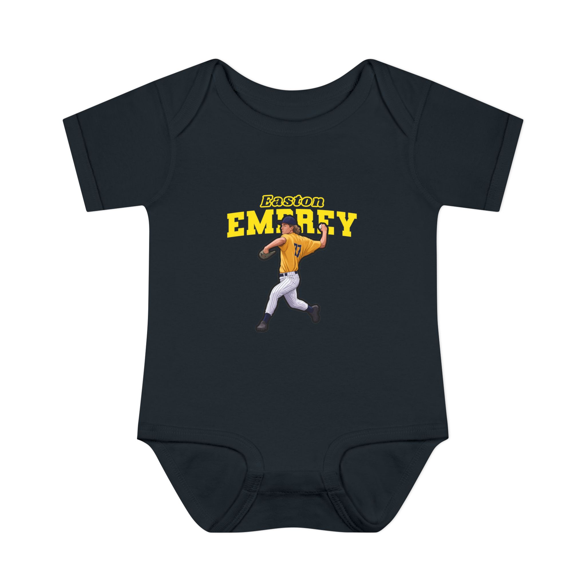 Baby Onesie — character_name_arch in Black