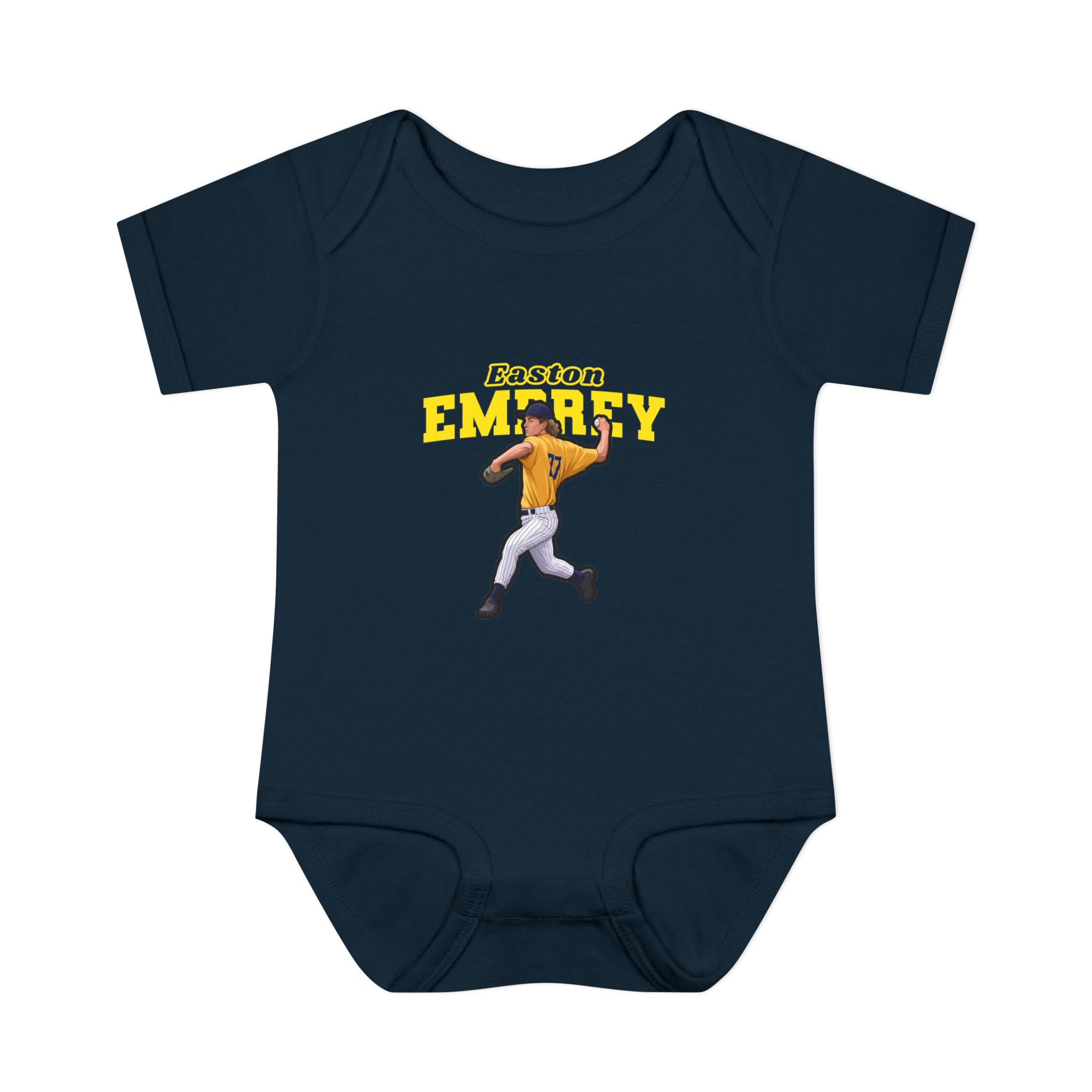 Baby Onesie — character_name_arch in Navy