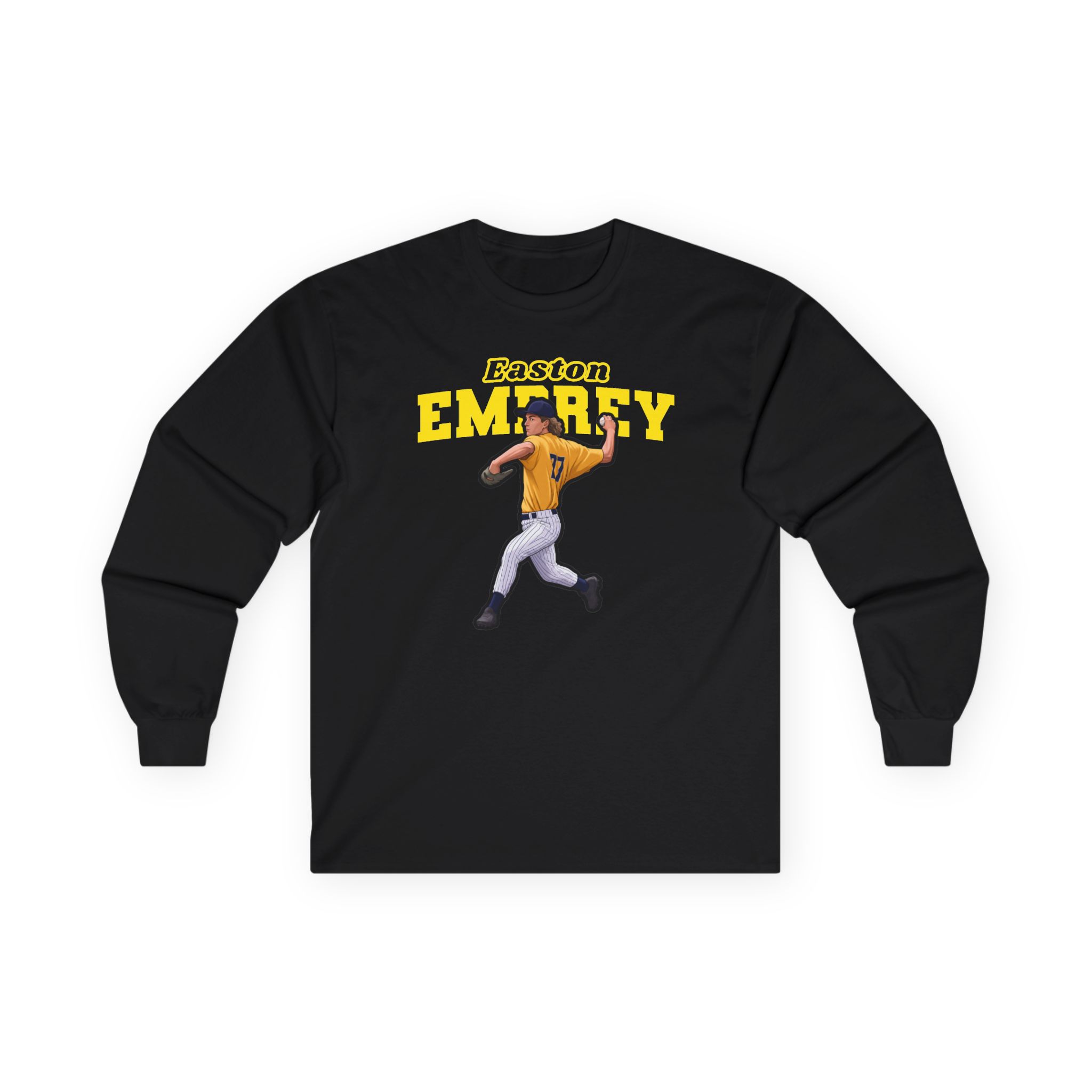 Long Sleeve Tee — character_name_arch in Black