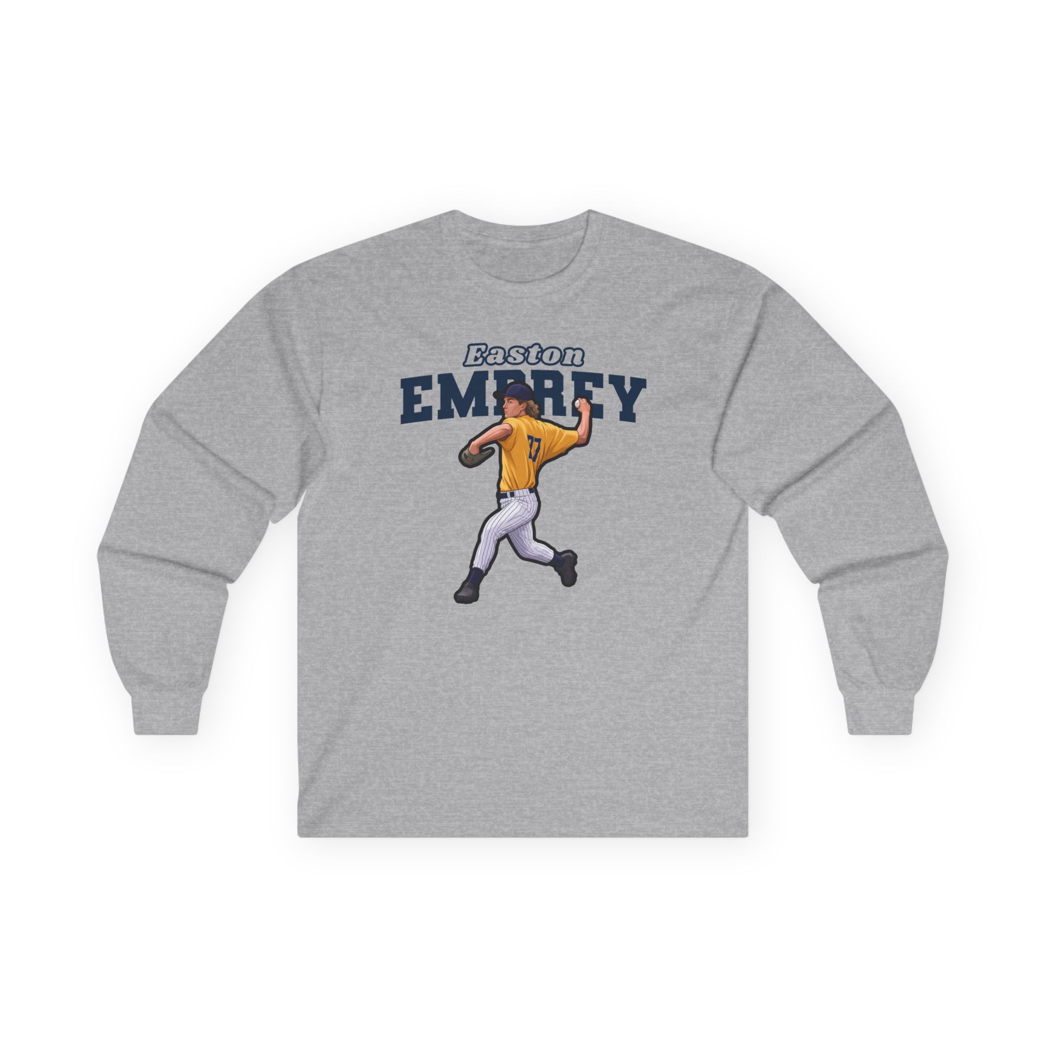 Long Sleeve Tee — character_name_arch in Grey