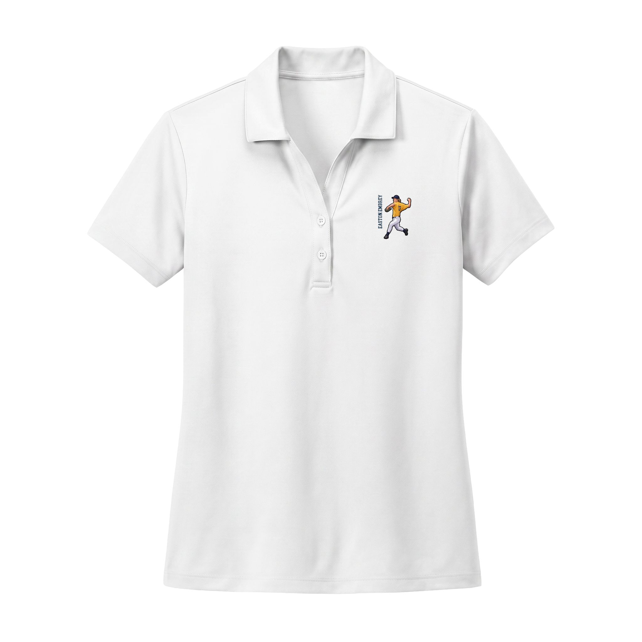 Women's Polo — character_name_vertical in White