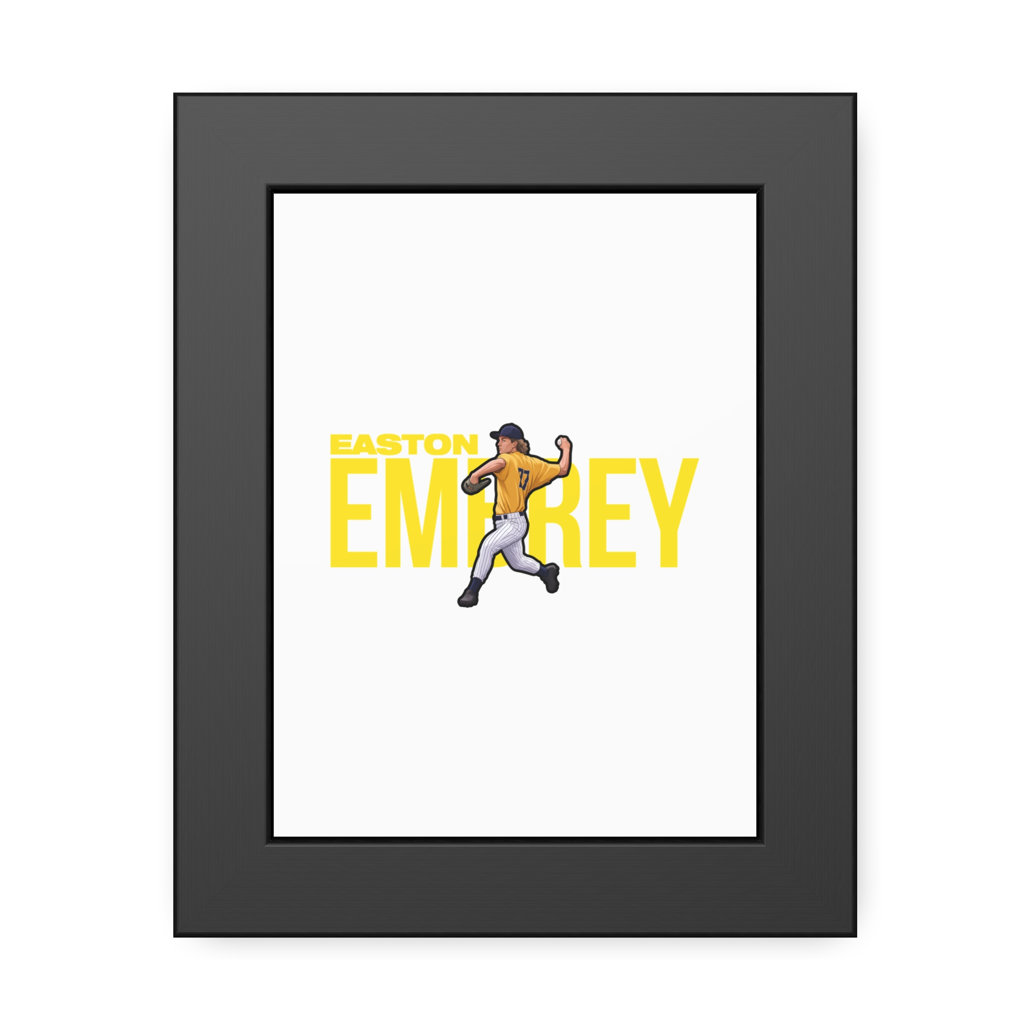 Framed Poster — character_player_name in Black