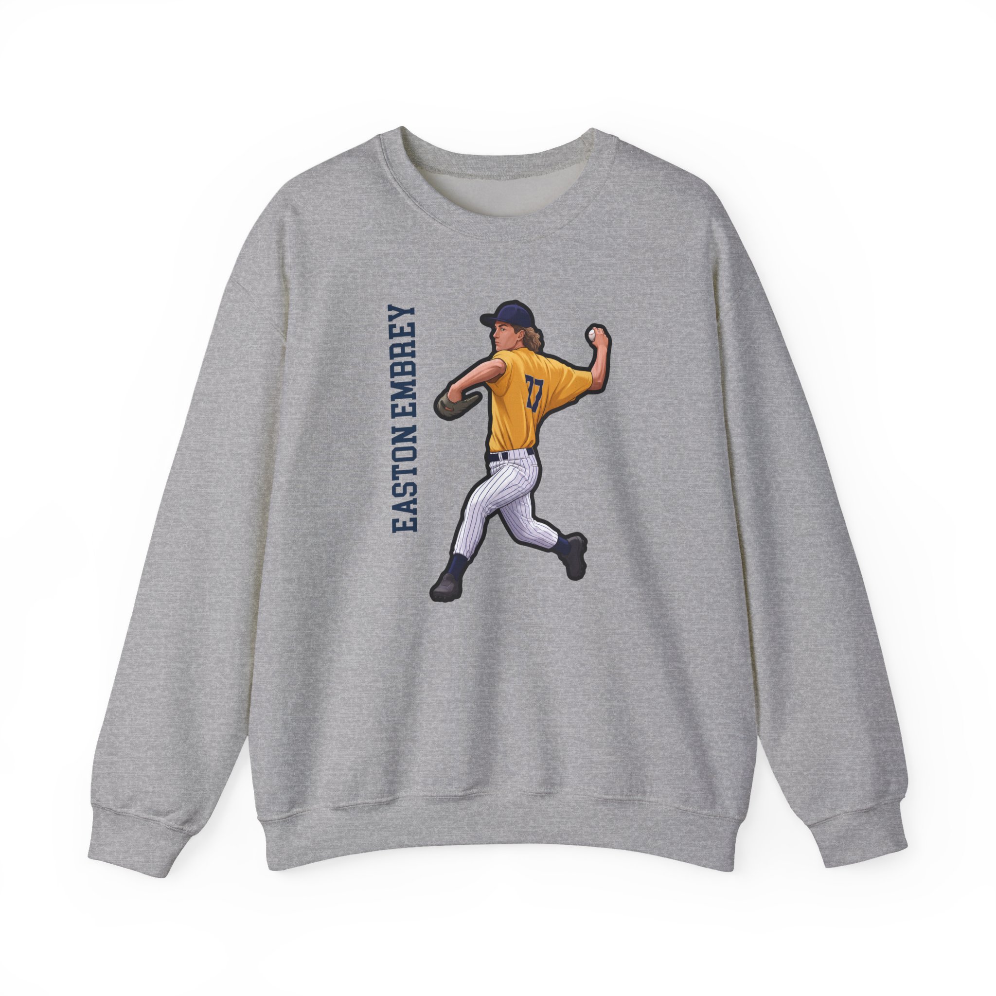 Crewneck Sweatshirt — character_name_vertical in Grey