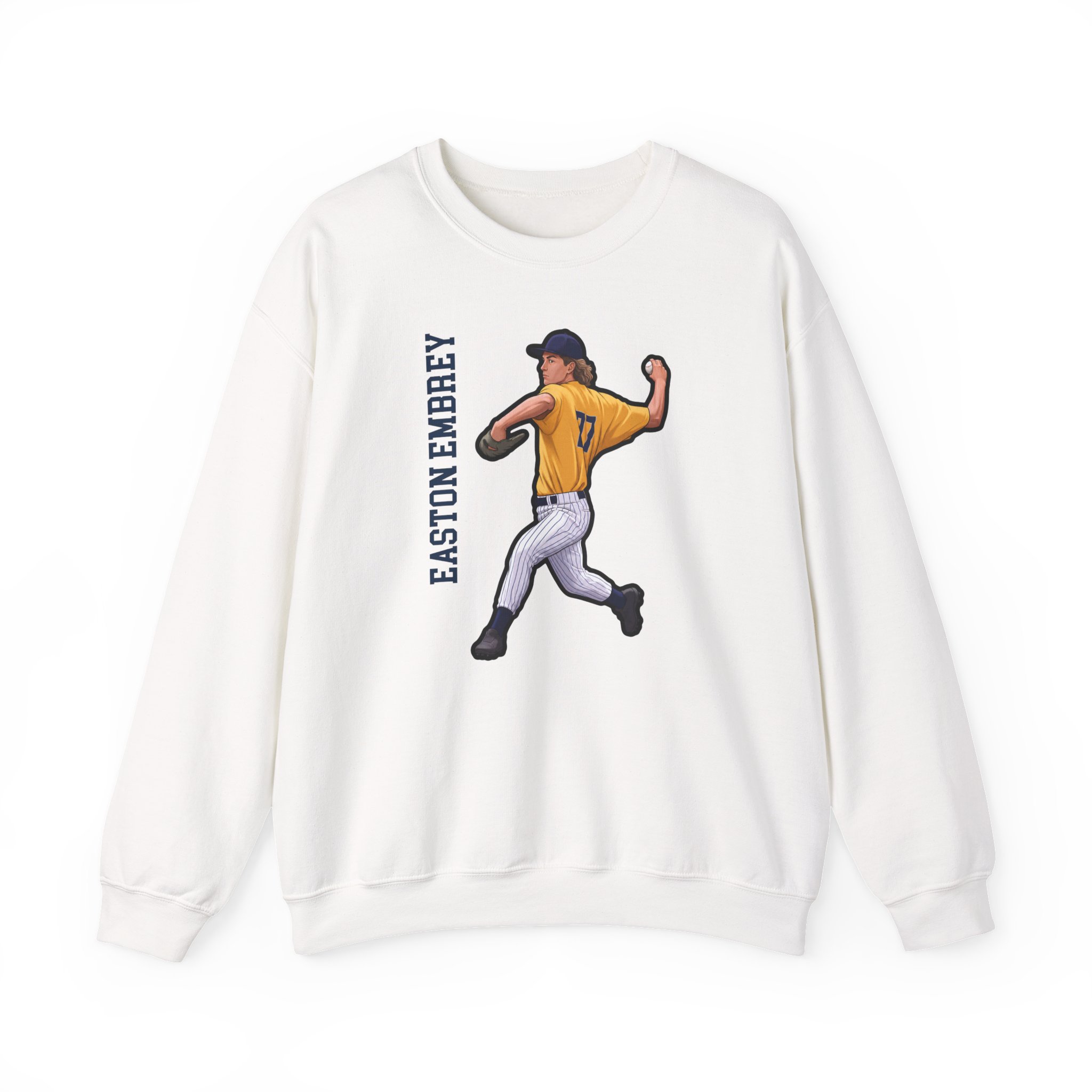 Crewneck Sweatshirt — character_name_vertical in White