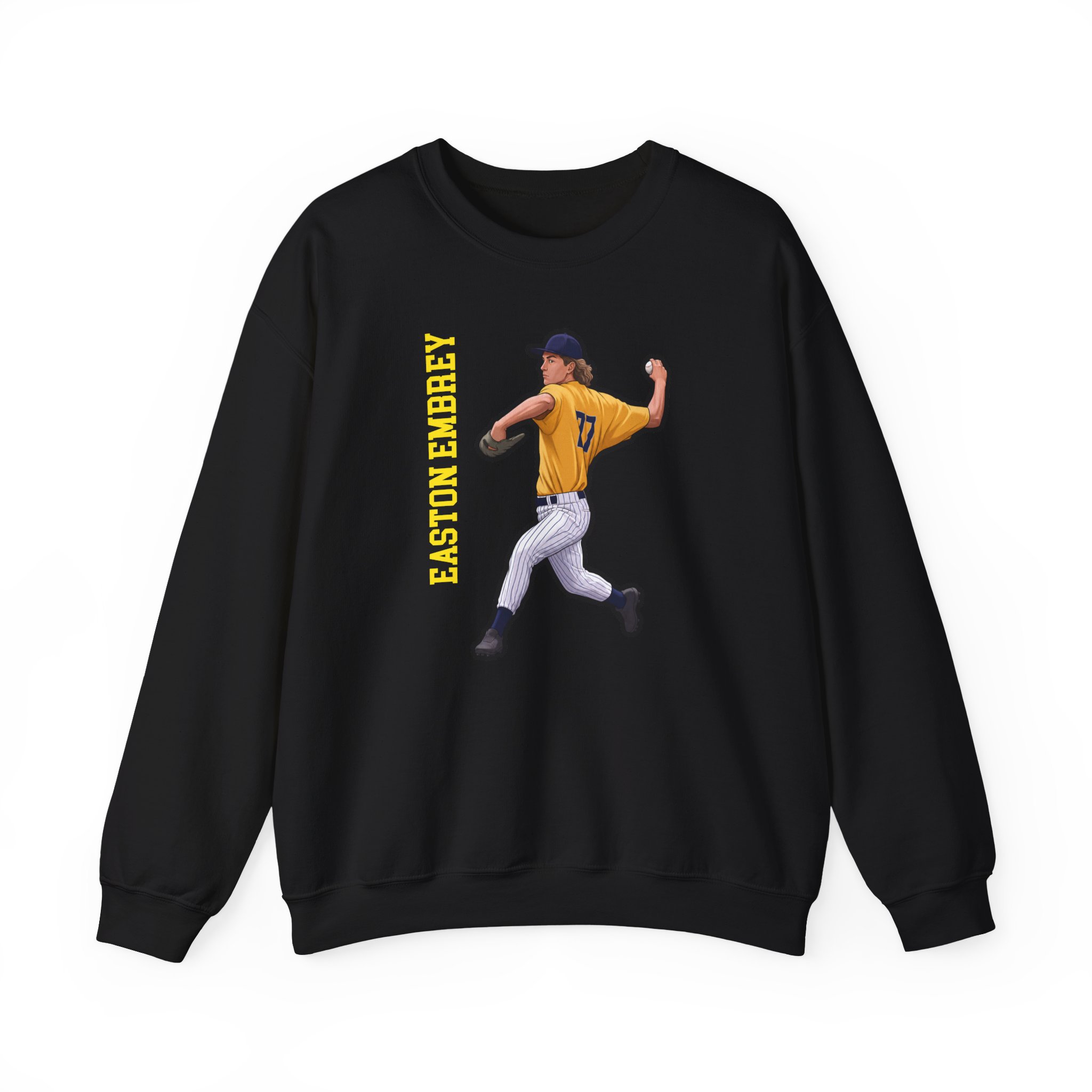 Crewneck Sweatshirt — character_name_vertical in Black