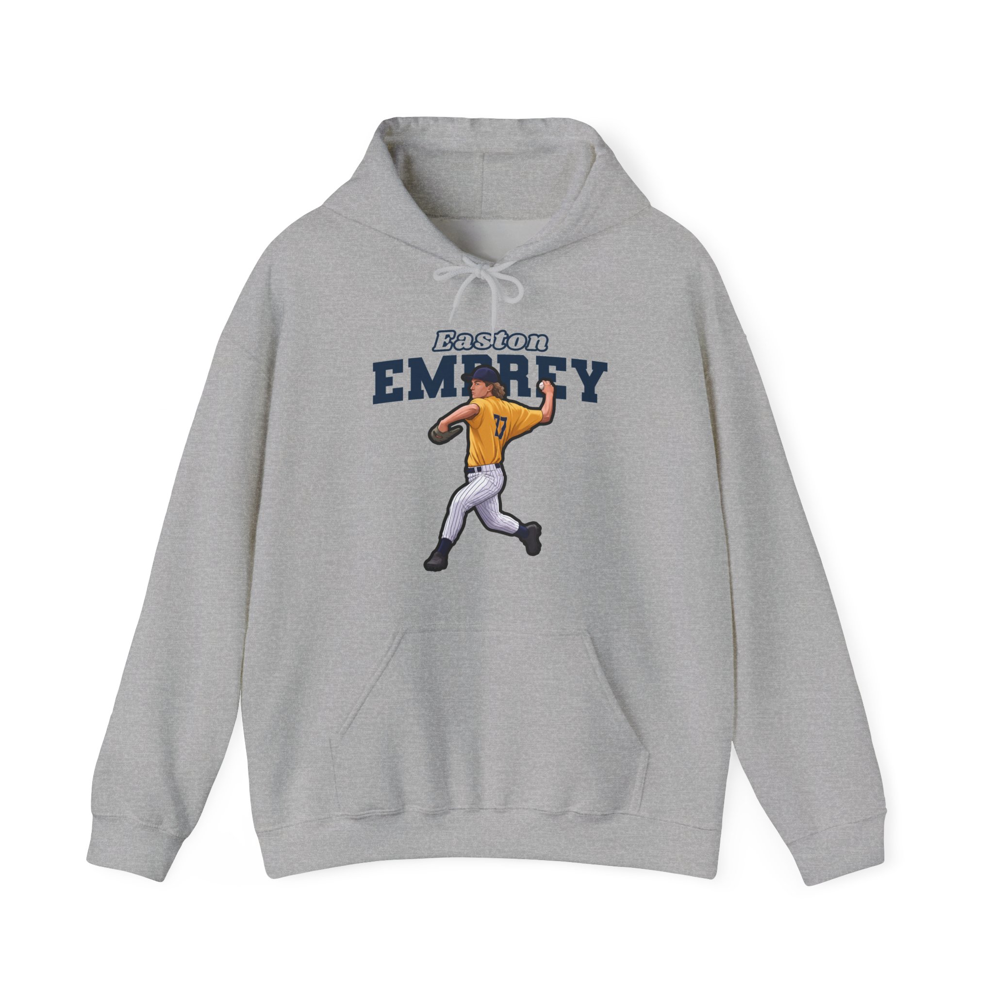 Hoodie — character_name_arch in Grey