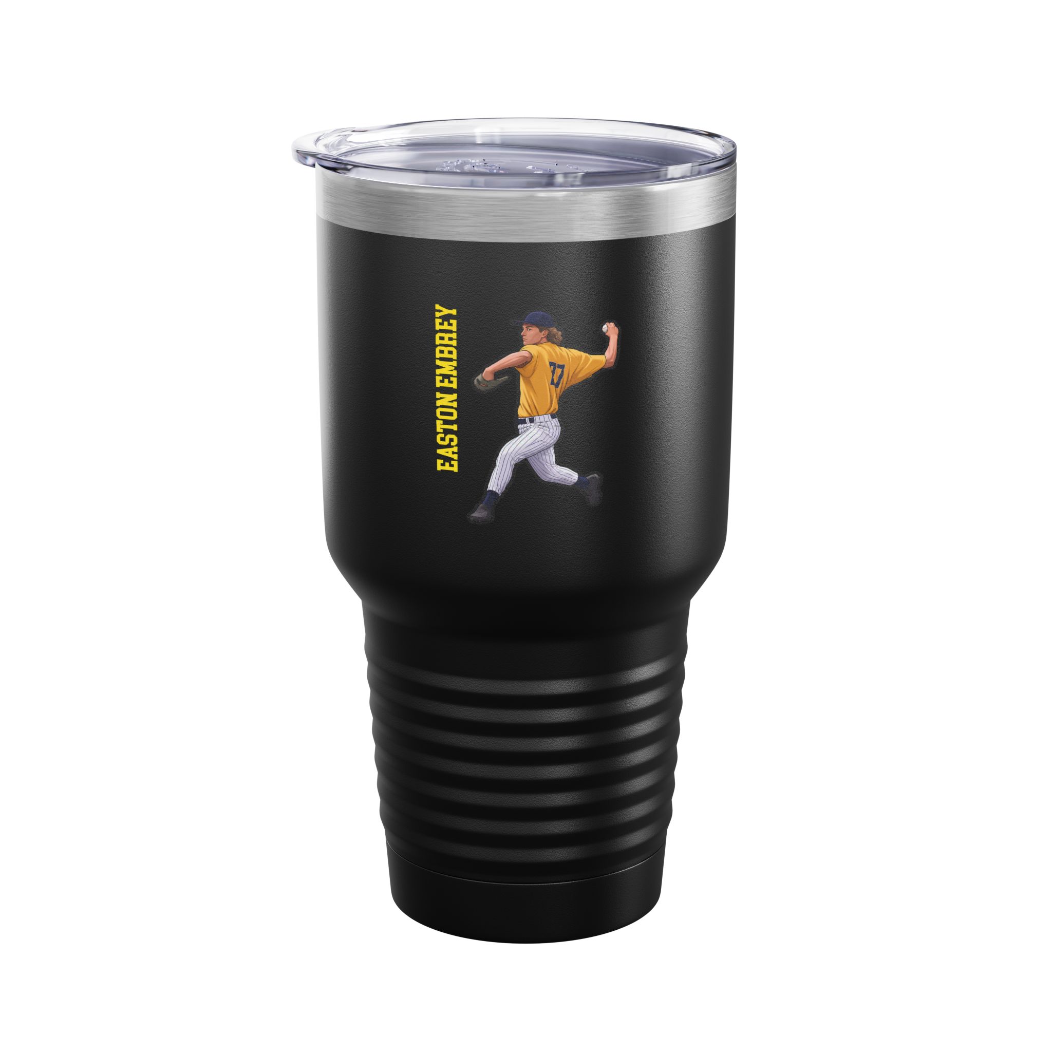 30oz Tumbler — character_name_vertical in Black