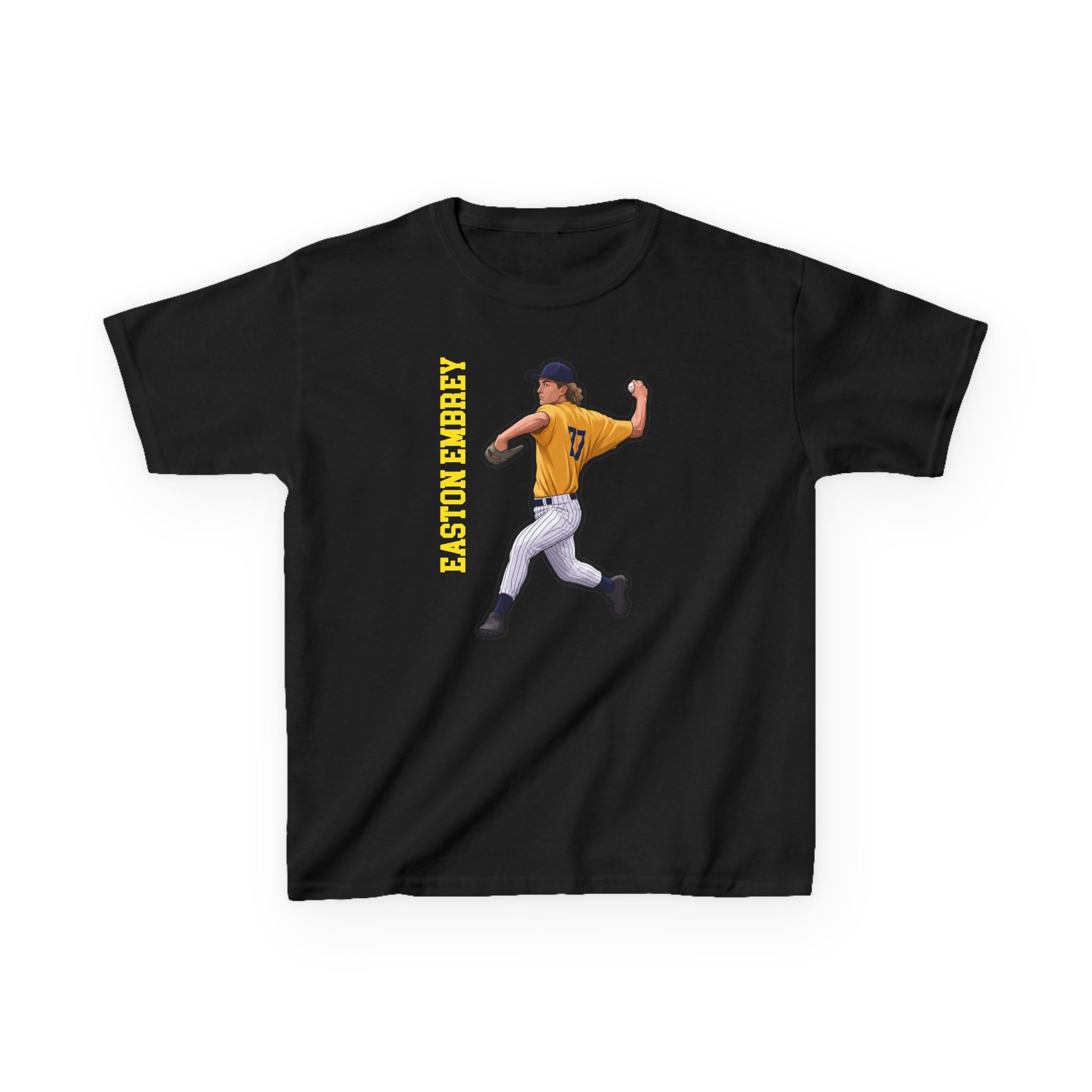 Youth Tee — character_name_vertical in Black