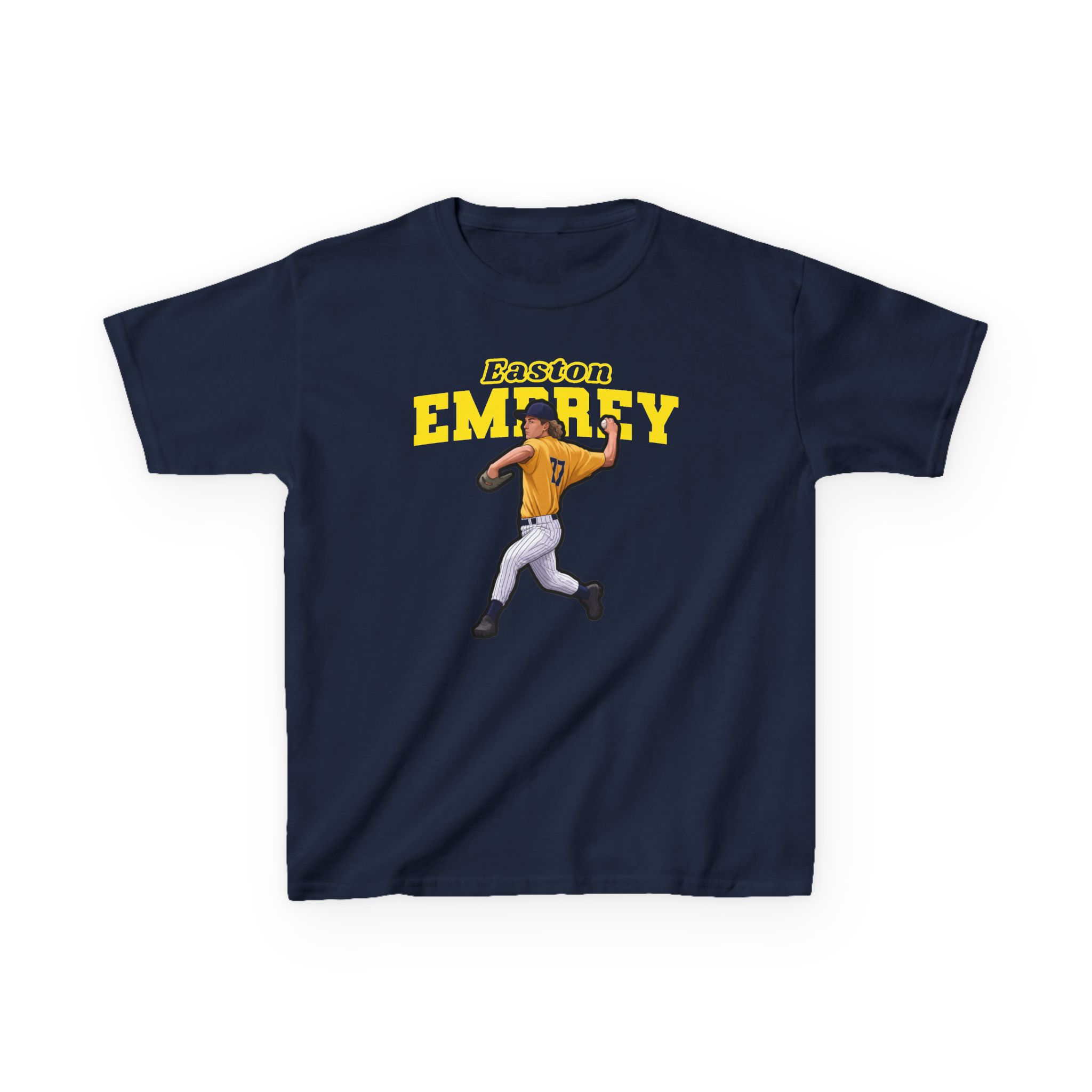 Youth Tee — character_name_arch in Navy
