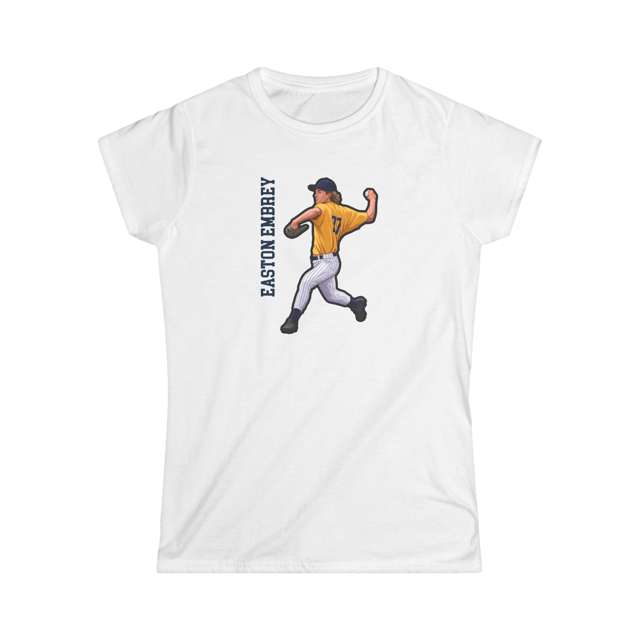 Women's Softstyle Tee — character_name_vertical in White