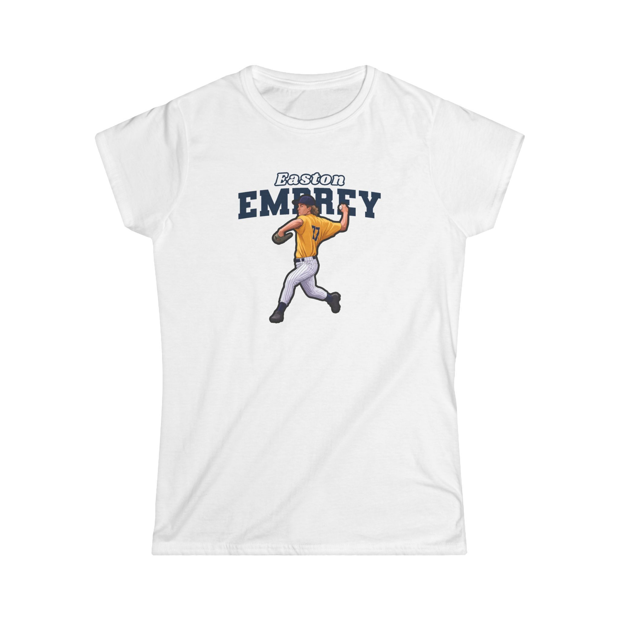 Women's Softstyle Tee — character_name_arch in White