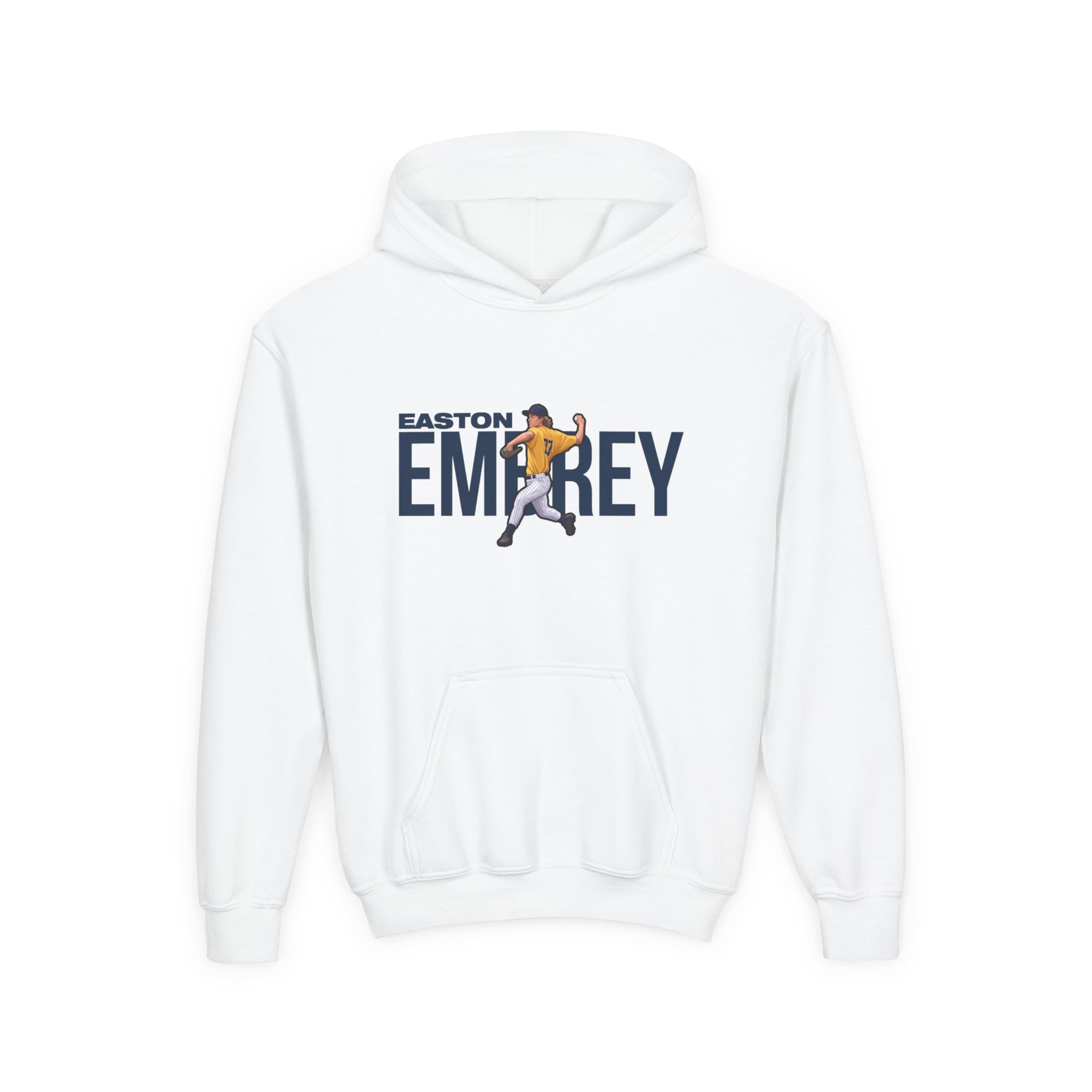 Youth Hoodie — character_player_name in White