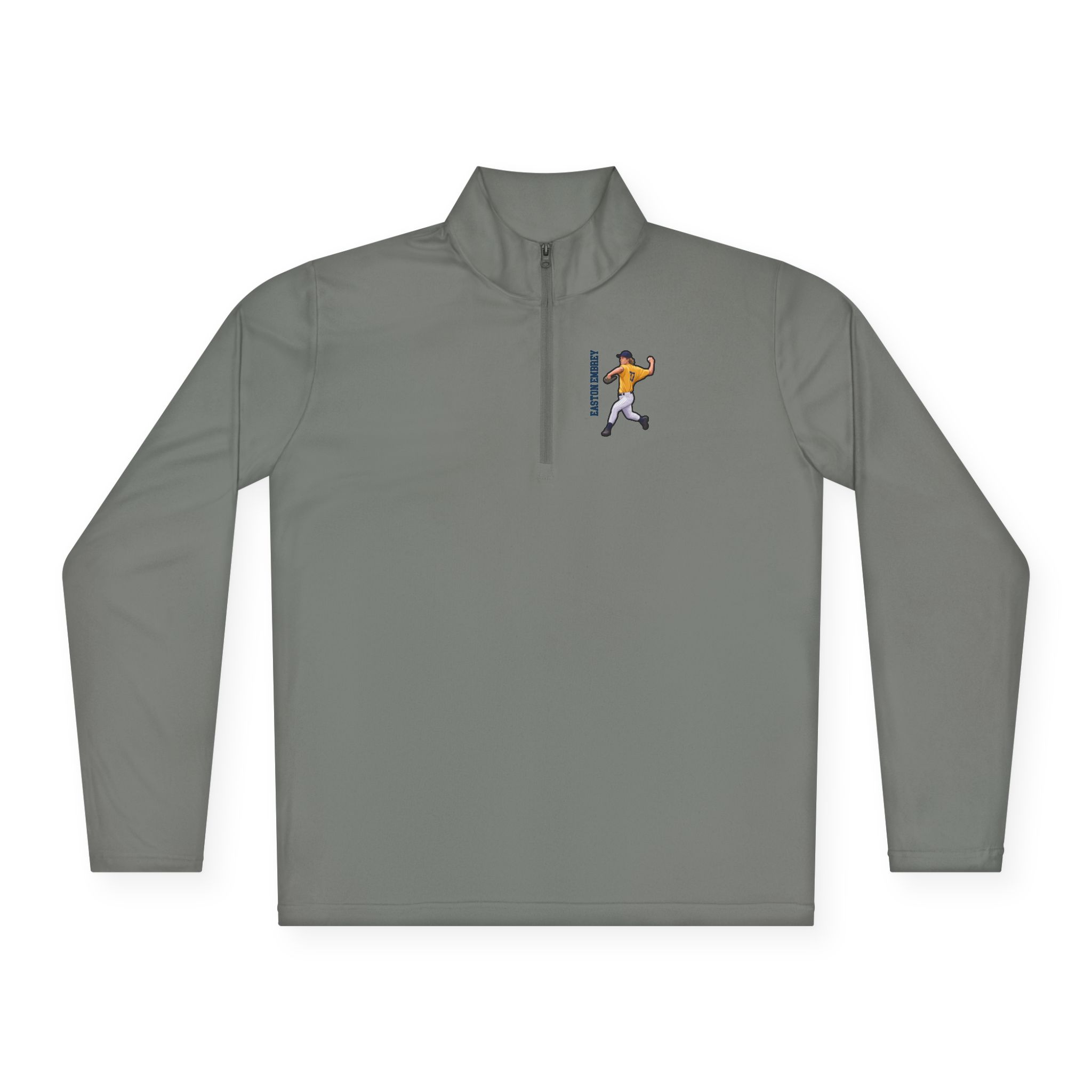 Q-Zip Pullover — character_name_vertical in Grey