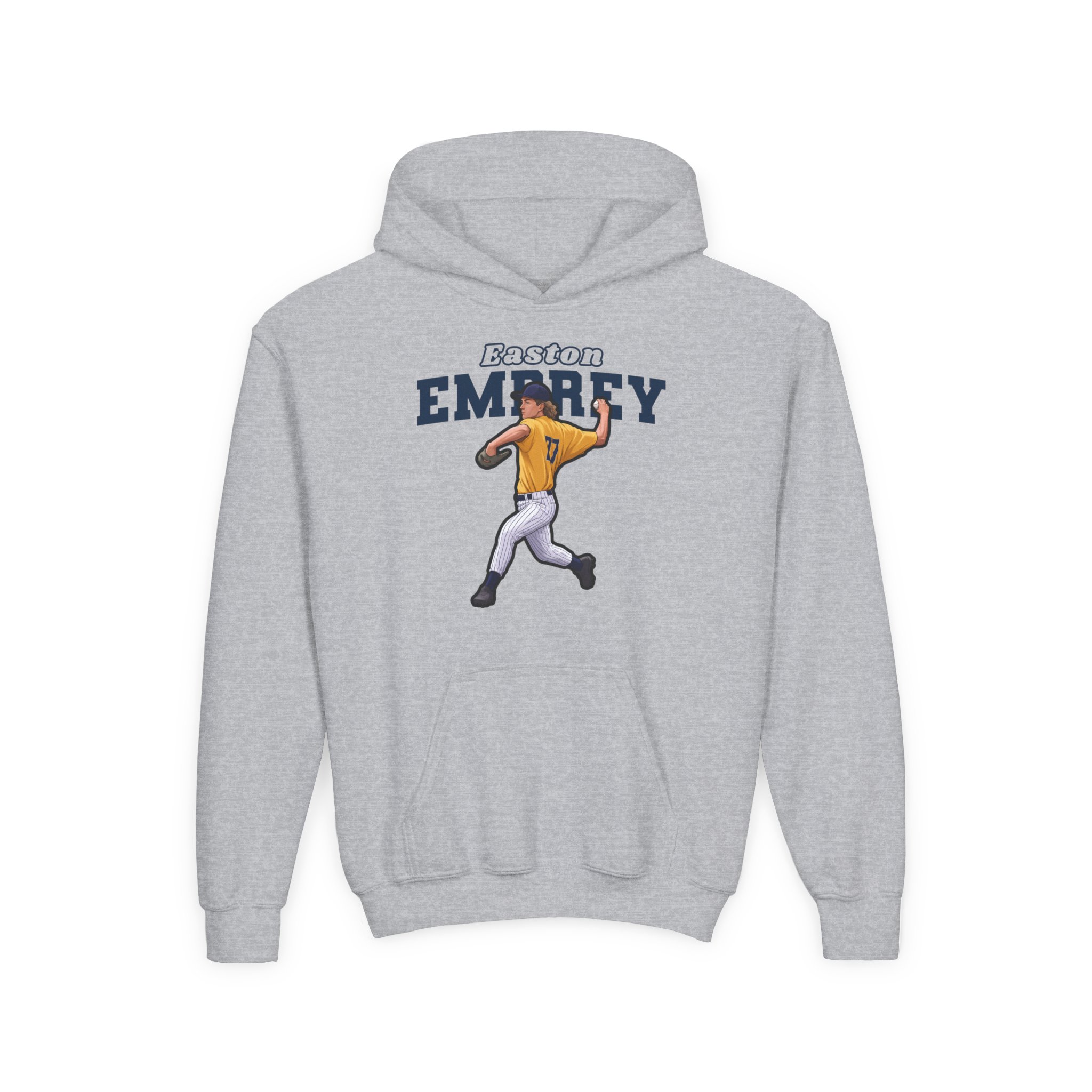 Youth Hoodie — character_name_arch in Grey
