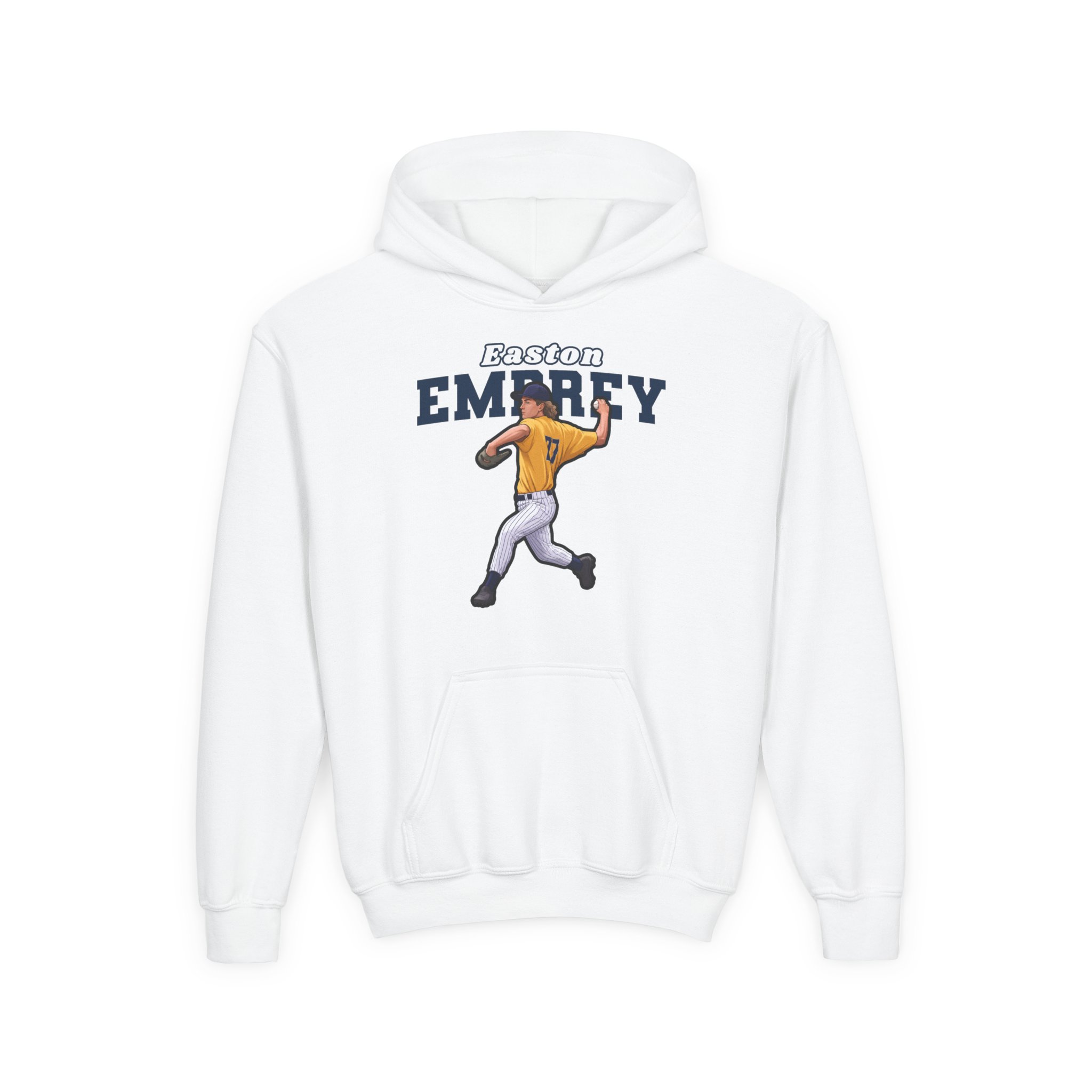 Youth Hoodie — character_name_arch in White