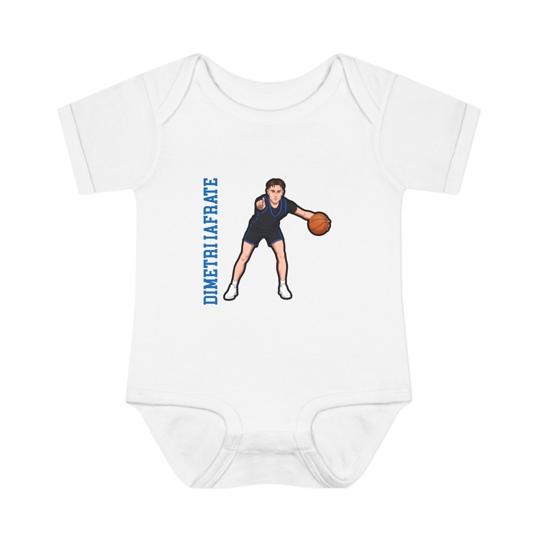 Baby Onesie — character_name_vertical in White