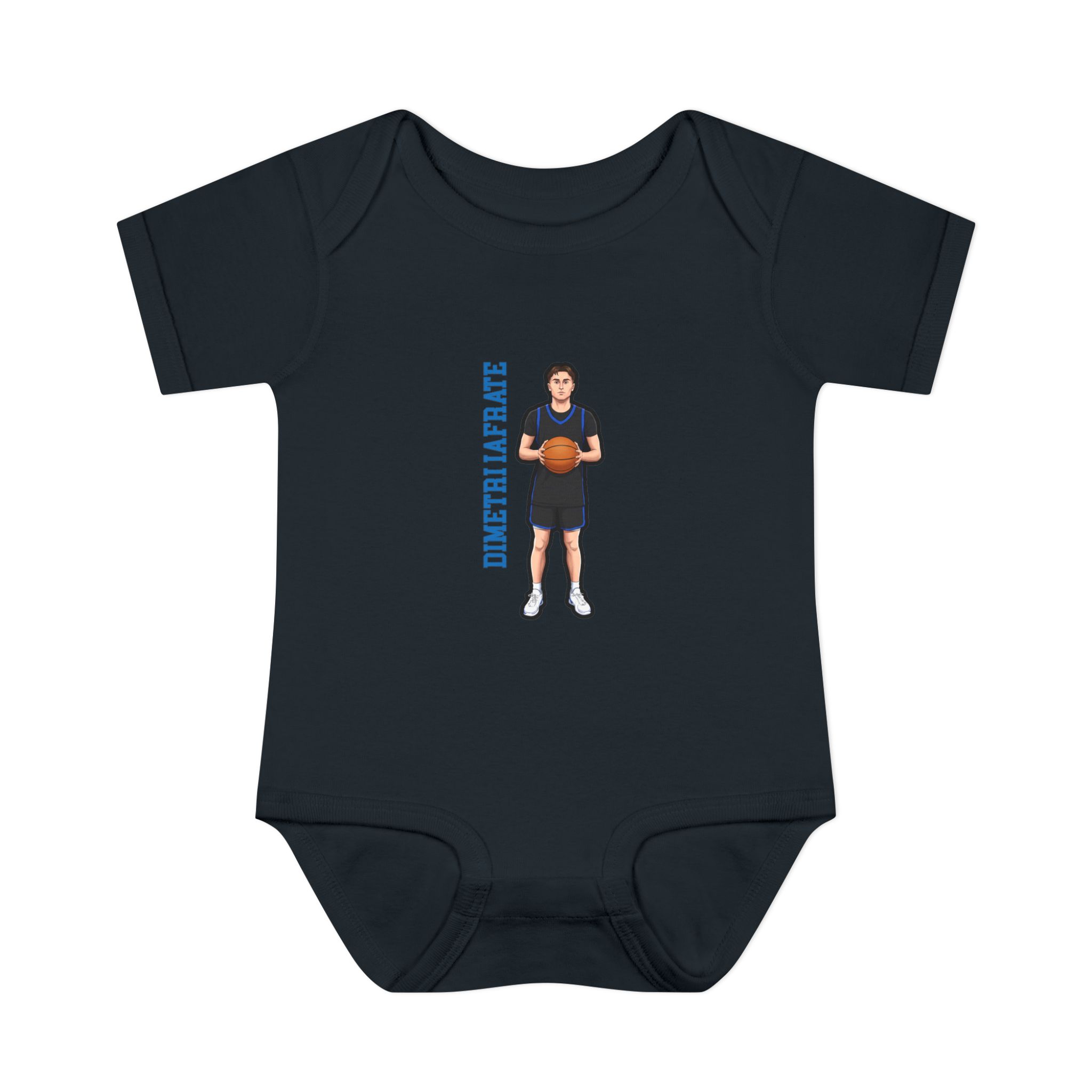 Baby Onesie — character_name_vertical in Black