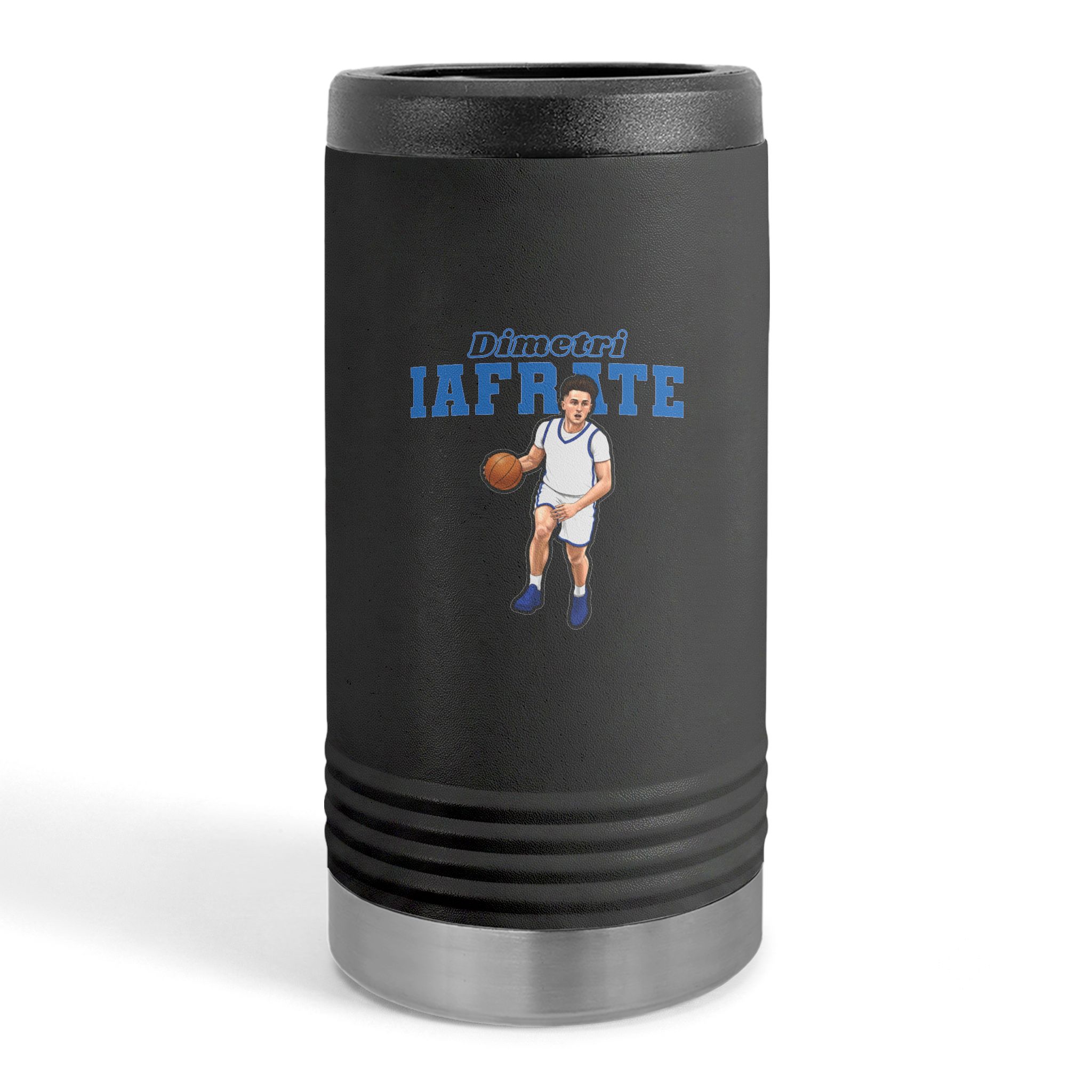 Slim Stainless Can Cooler — character_name_arch in Black