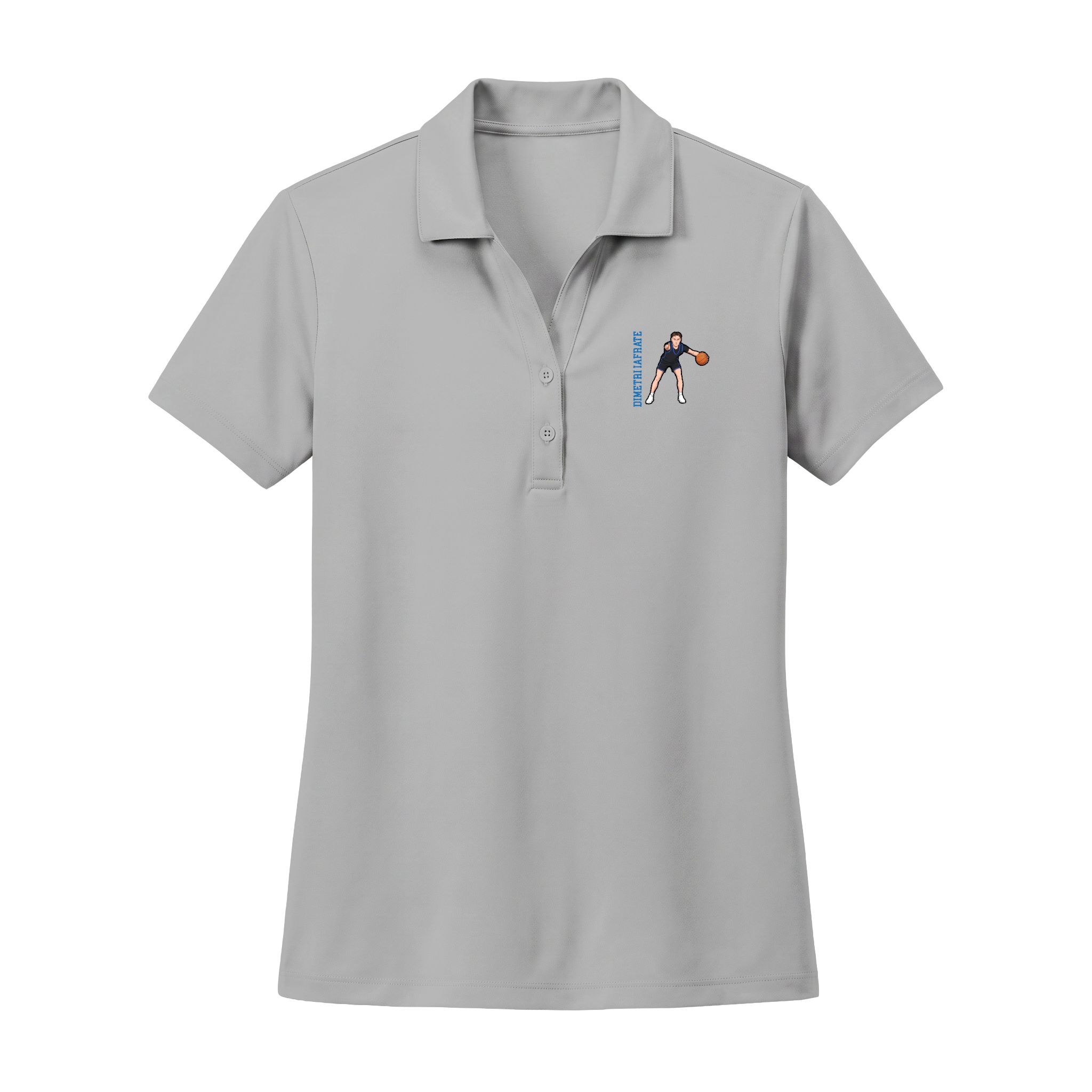 Women's Polo — character_name_vertical in Silver