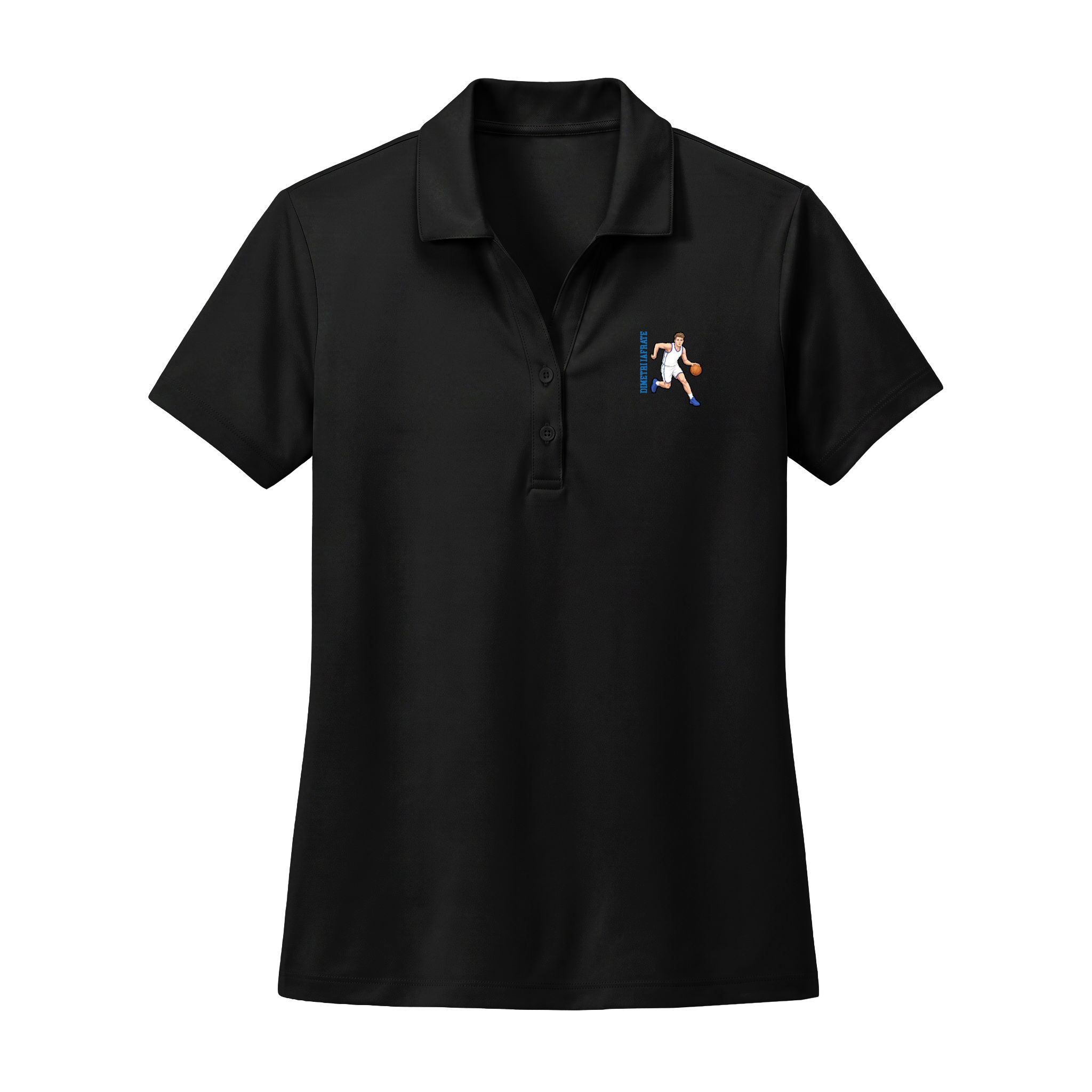 Women's Polo — character_name_vertical in Black
