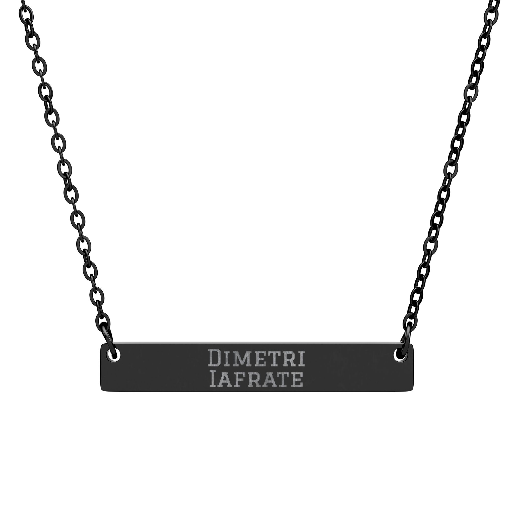 Engraved Bar Necklace — Classic in Black