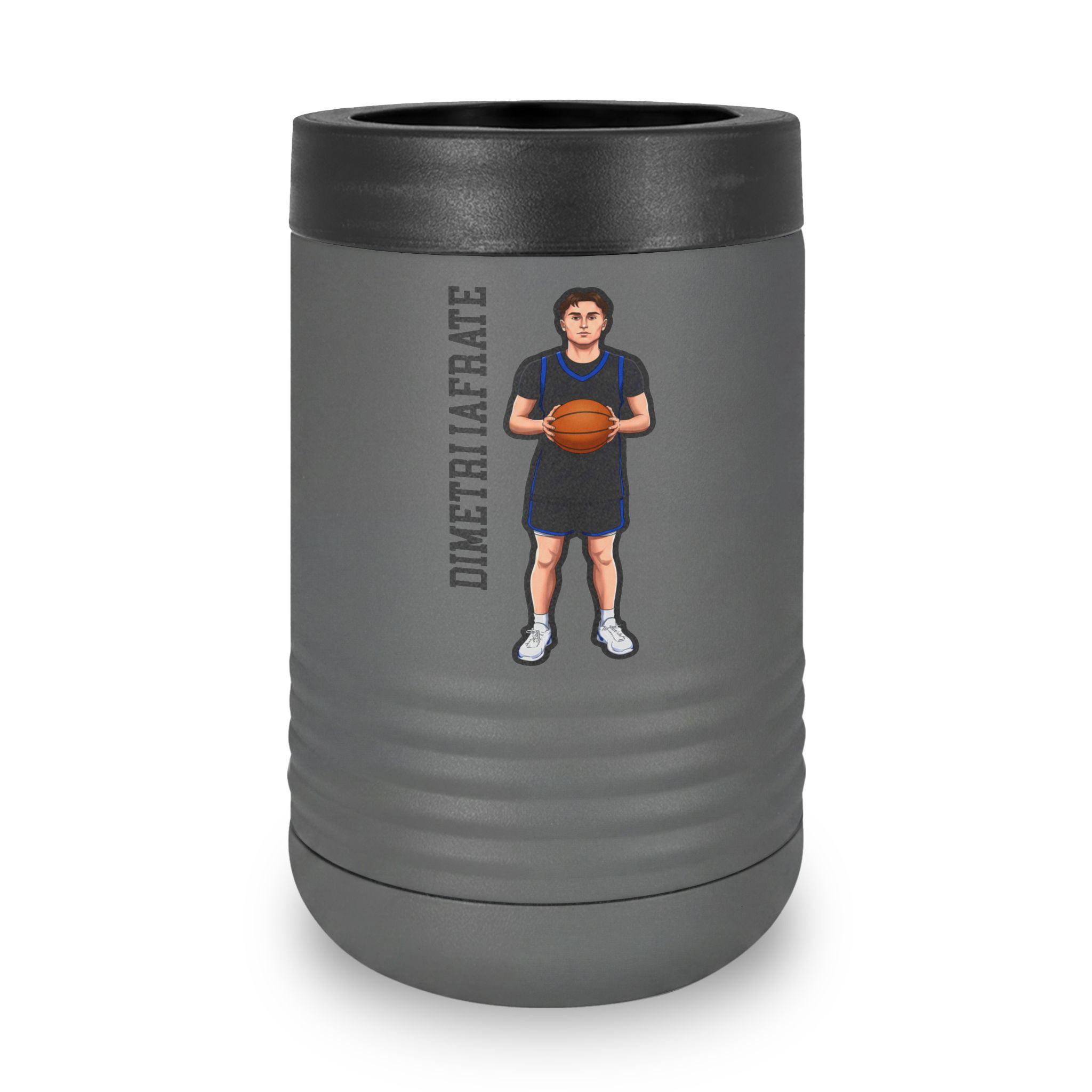 Stainless Can Cooler — character_name_vertical in Grey