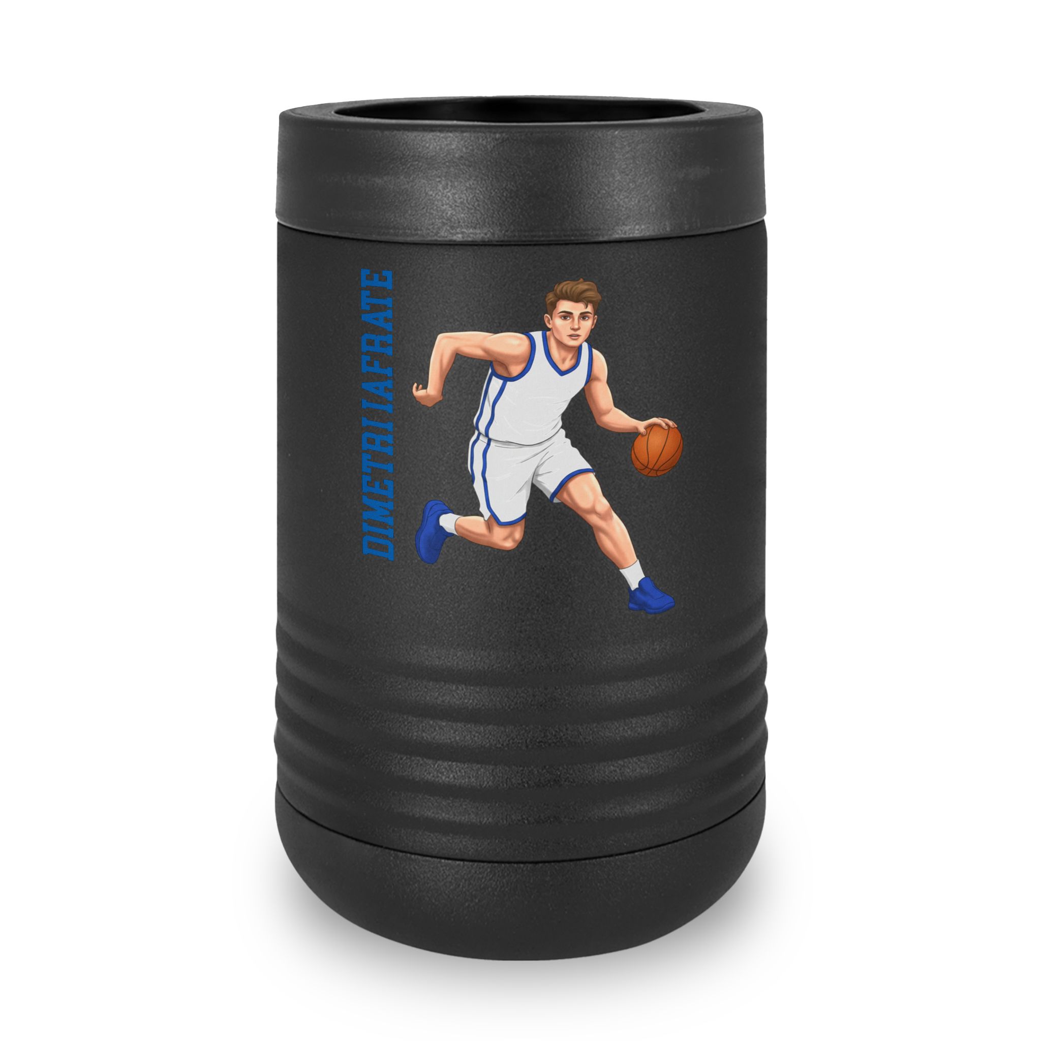 Stainless Can Cooler — character_name_vertical in Black