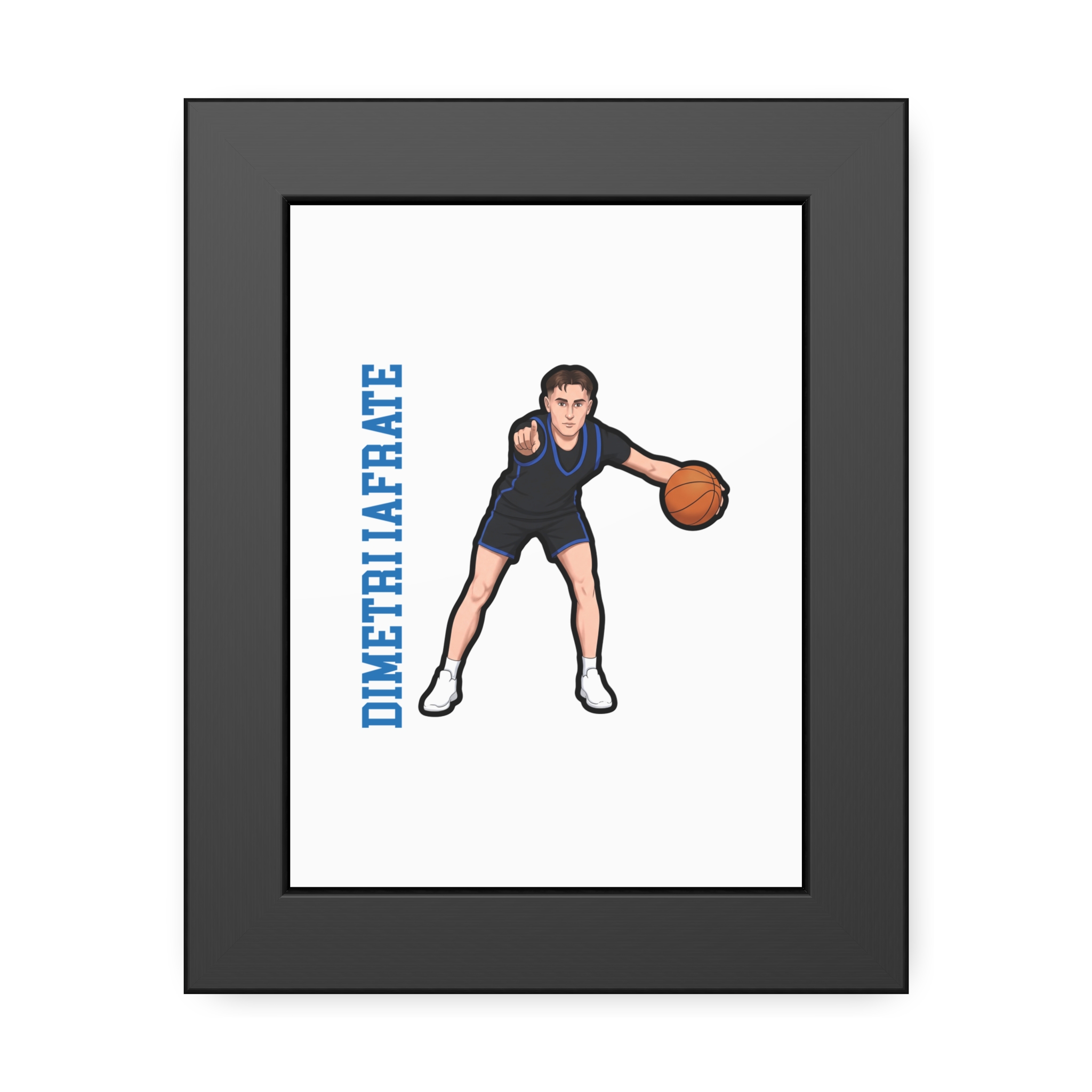 Framed Poster — character_name_vertical in Black
